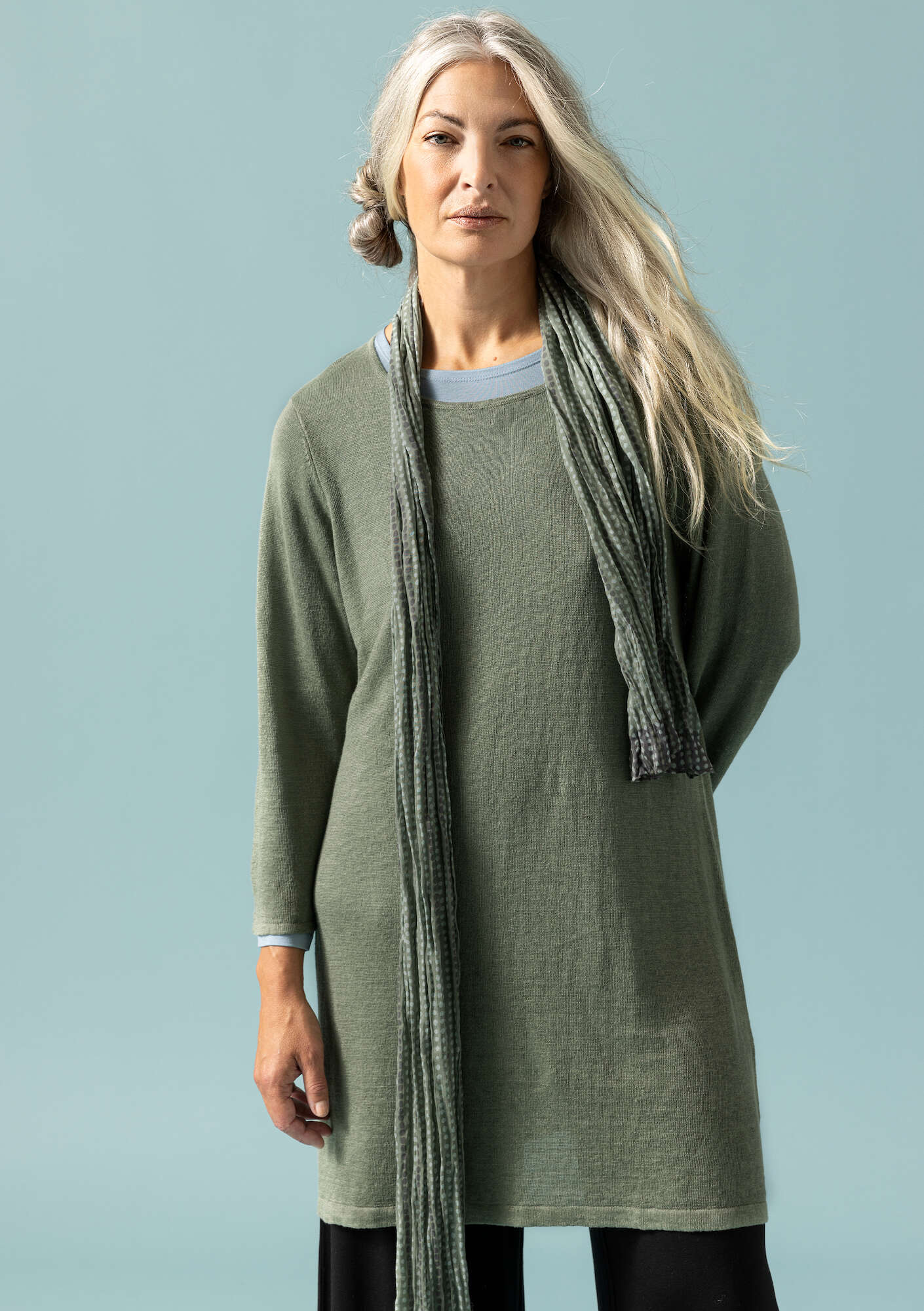Tunic in a linen/recycled linen knit fabric