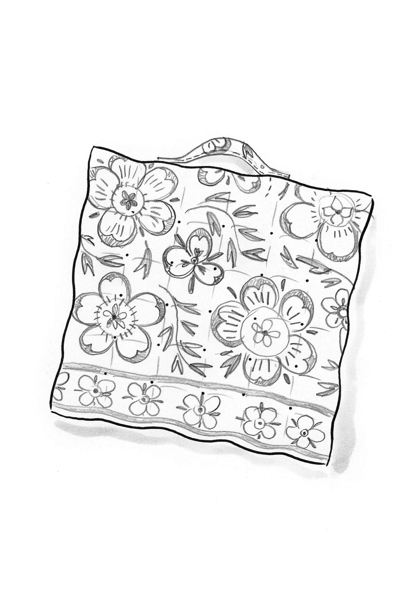 "Desert Bloom" organic cotton seat pad