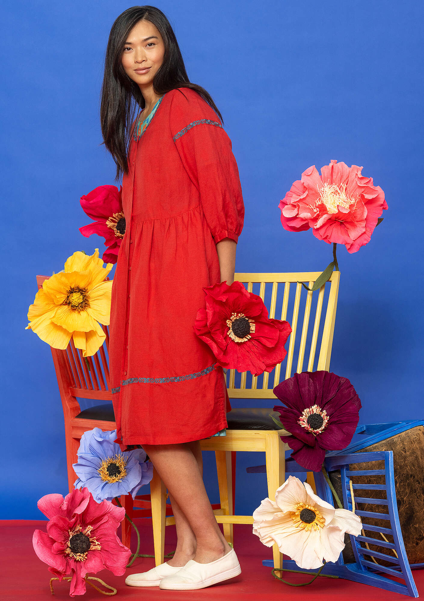 "Margit" woven linen/modal dress