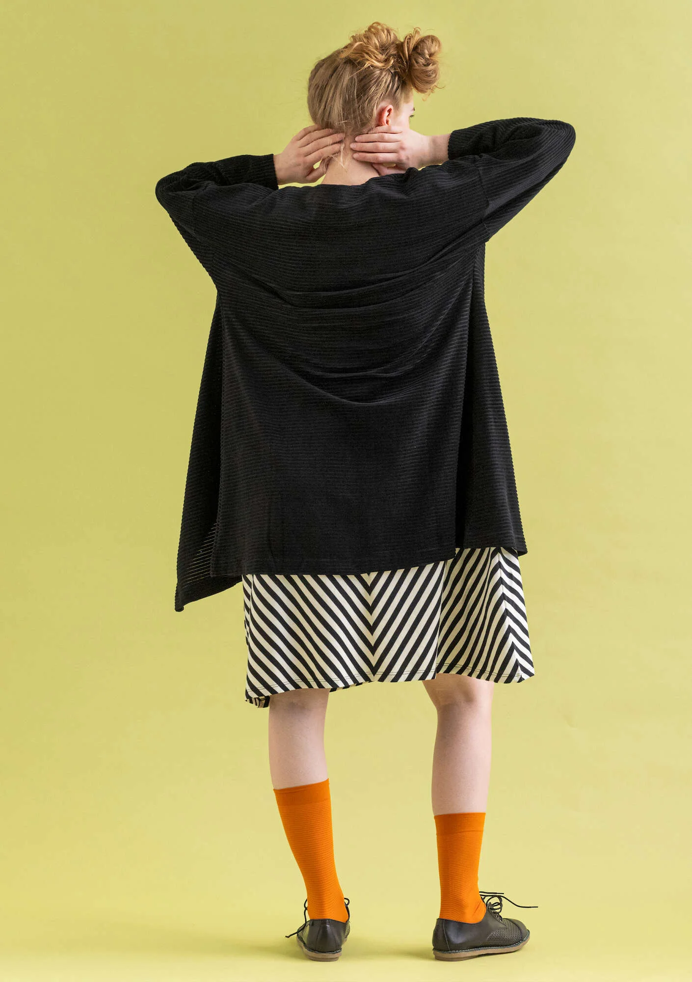 Velour kimono in organic cotton/recycled polyÖster
