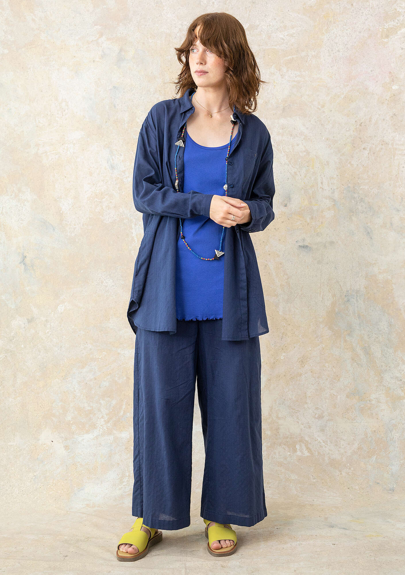 Woven organic cotton trousers