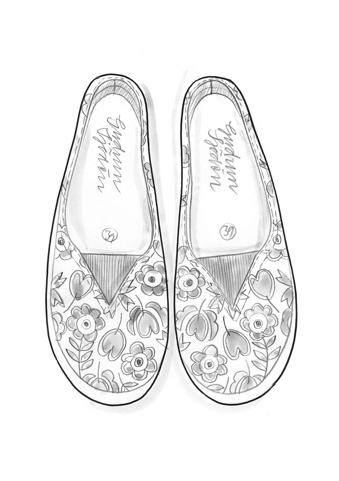 "Jane" cotton fabric flats