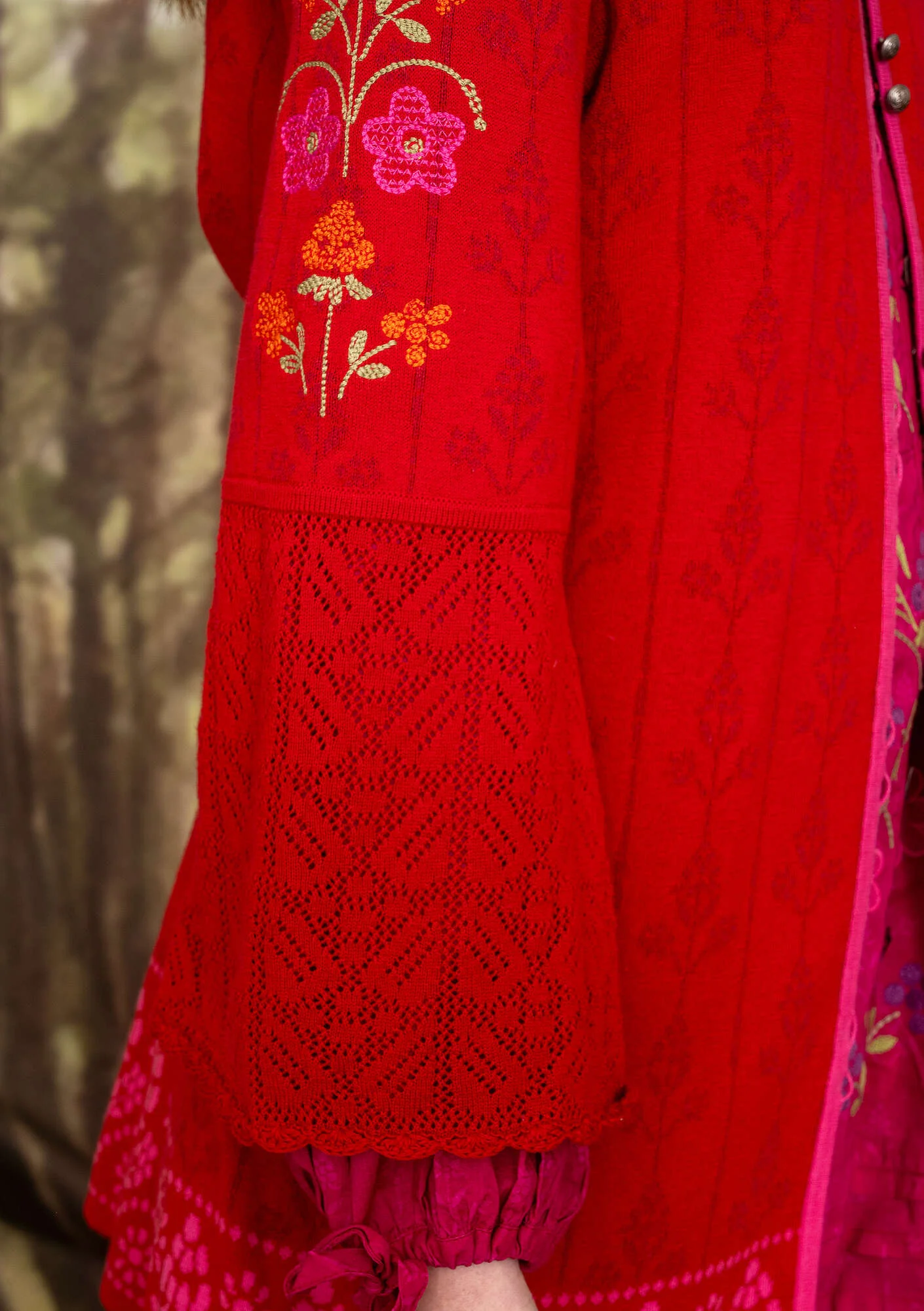 "Sunnan?" organic/recycled cotton jacquard cardigan