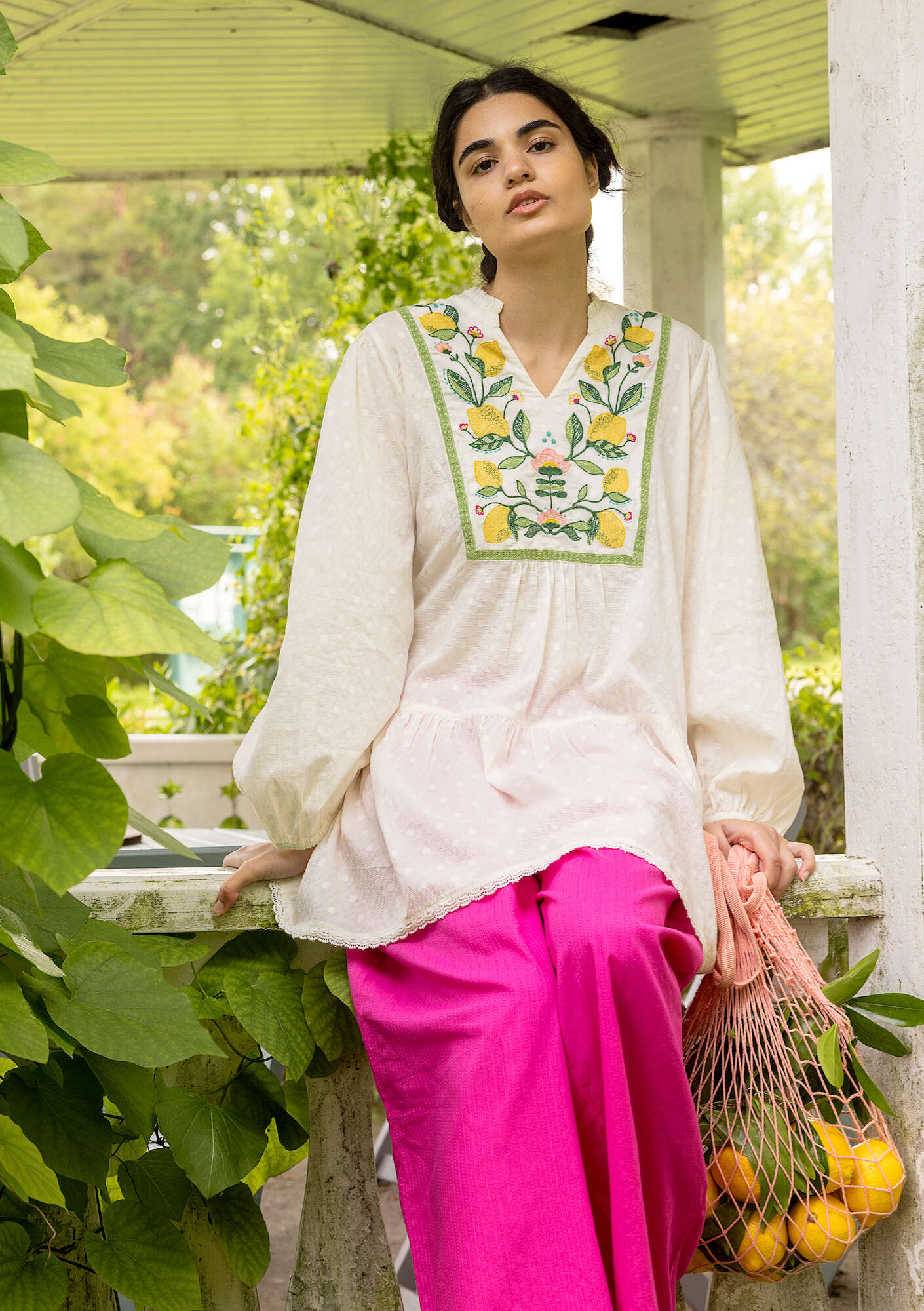"Hilda" woven organic cotton tunic