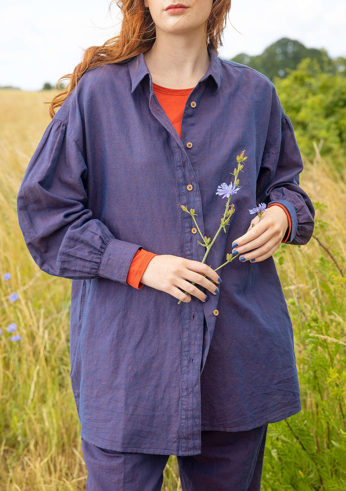 "Dunes" organic cotton/linen shirt