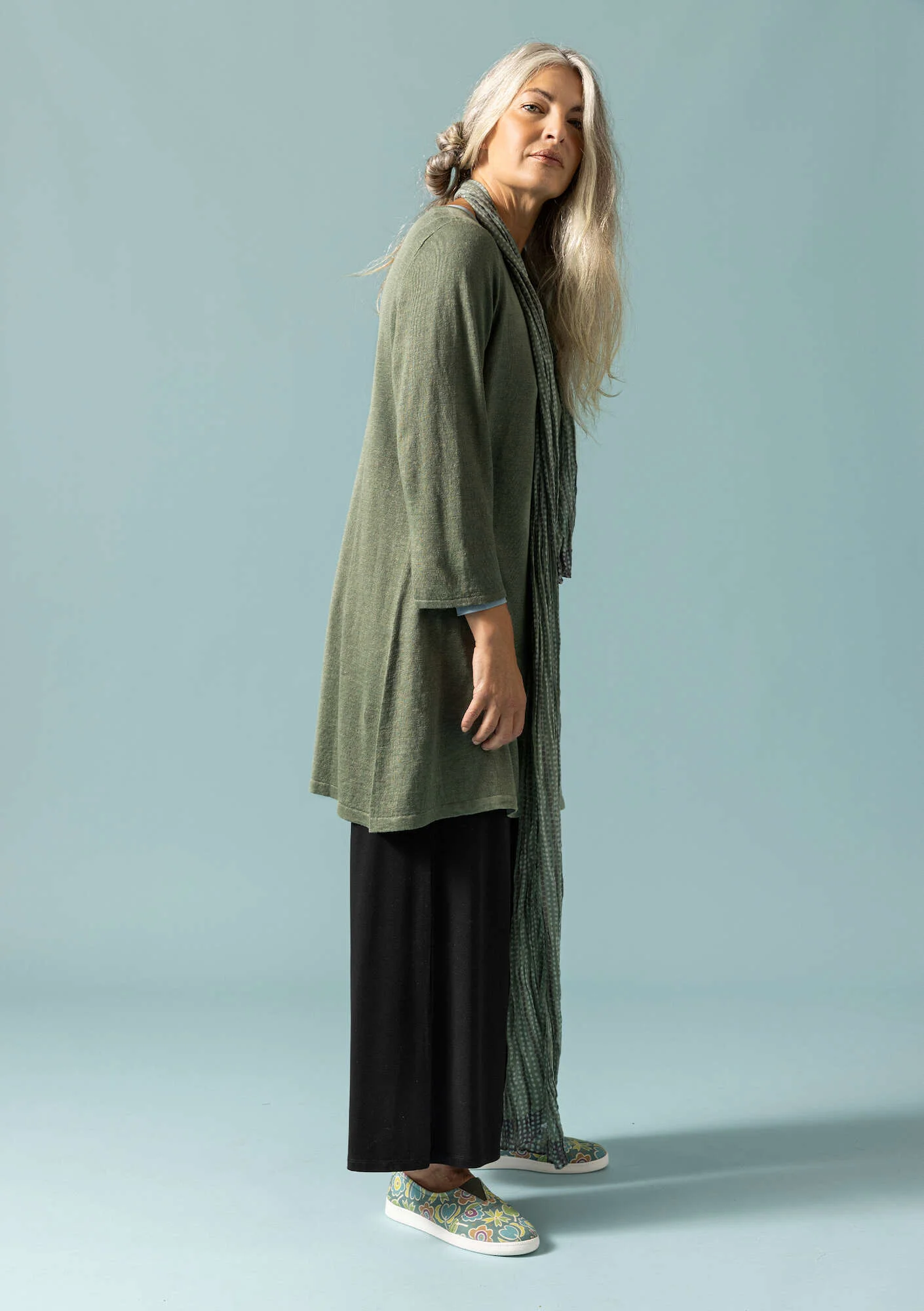 Tunic in a linen/recycled linen knit fabric
