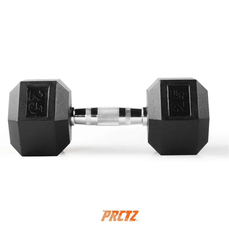 PRCTZ, 35lb Rubber Encased Hex Dumbbell, Single