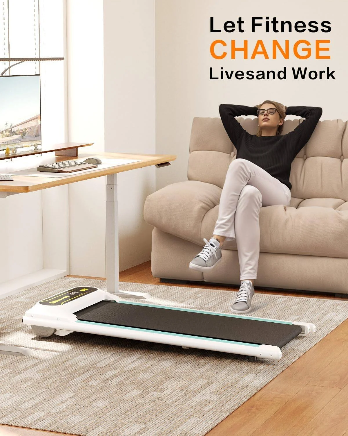 Walking Pad 265lb, 39.4*14.2 Walking Area Under Desk Treadmill with Remote Control 2 in 1 Portable Walking Pad Treadmill for Home/Office(Black)