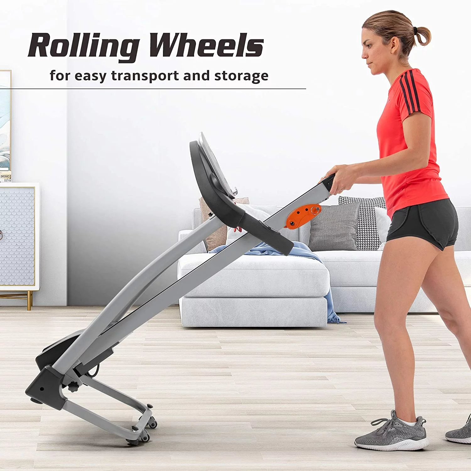 Foldable Electric Treadmill Motorized Running Machine Folding Easy Assembly Walking Jogging for Office Home Gym Workout