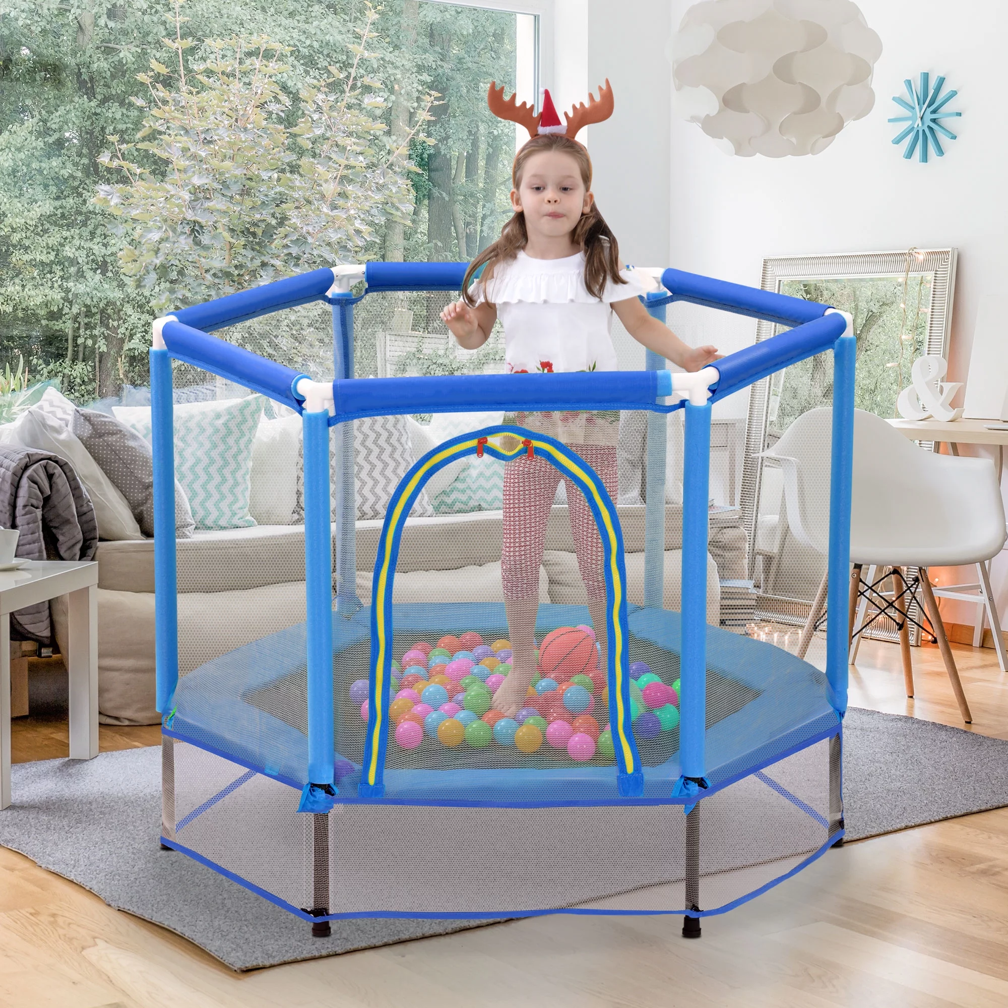 Seizeen Kids Trampoline for Toddler, 36” Mini Foldable Trampoline with Handle, Cute Ladybug Small Rebounder as Birthday, Christmas Gift for 3-7 Years Boys & Girls