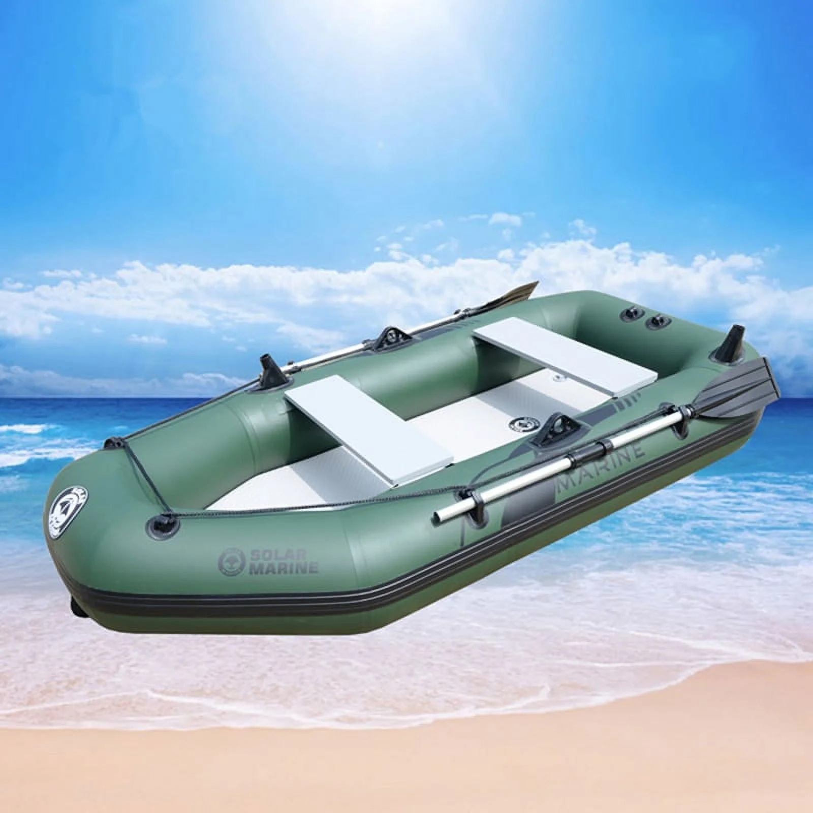 3 Person 230cm PVC Inflatable Rowing Boat Fishing Drifting Raft Dinghy Hovercraft Sailboat Surfing Sailing Ship