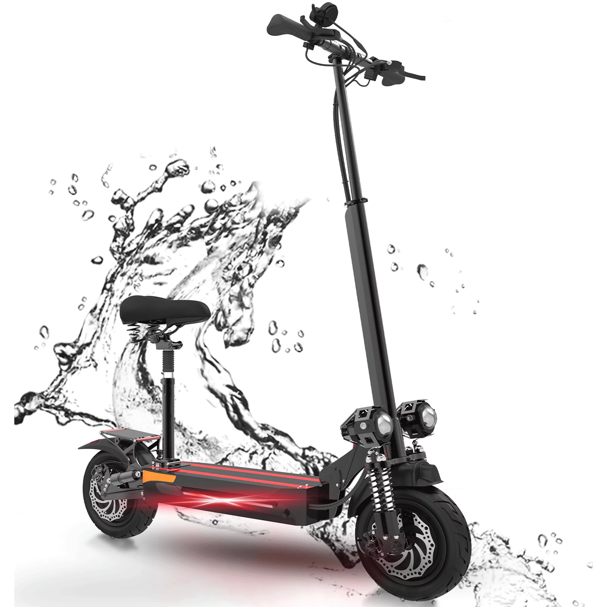 JUEJING Dual Motor Electric Scooter Adults with Seat,40Mph Speed& 43Miles Range Folding Electric Scooter