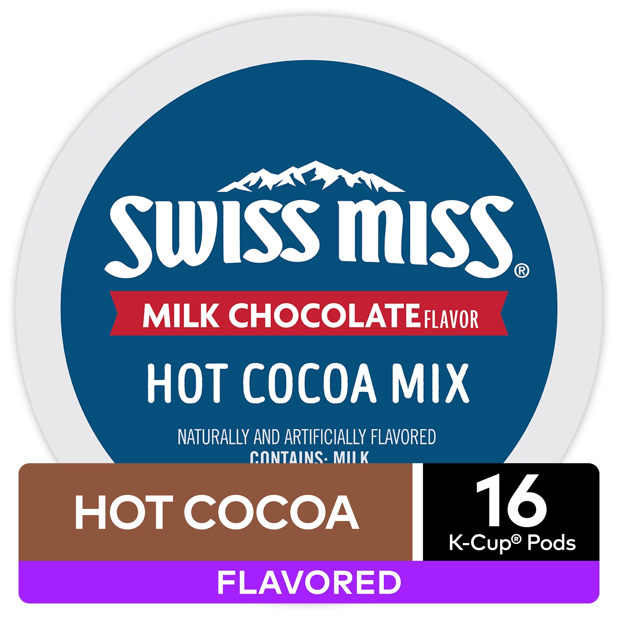 Swiss Miss Milk Chocolate Hot Cocoa Keurig K-Cup Pod 16 Count for Keurig Brewers