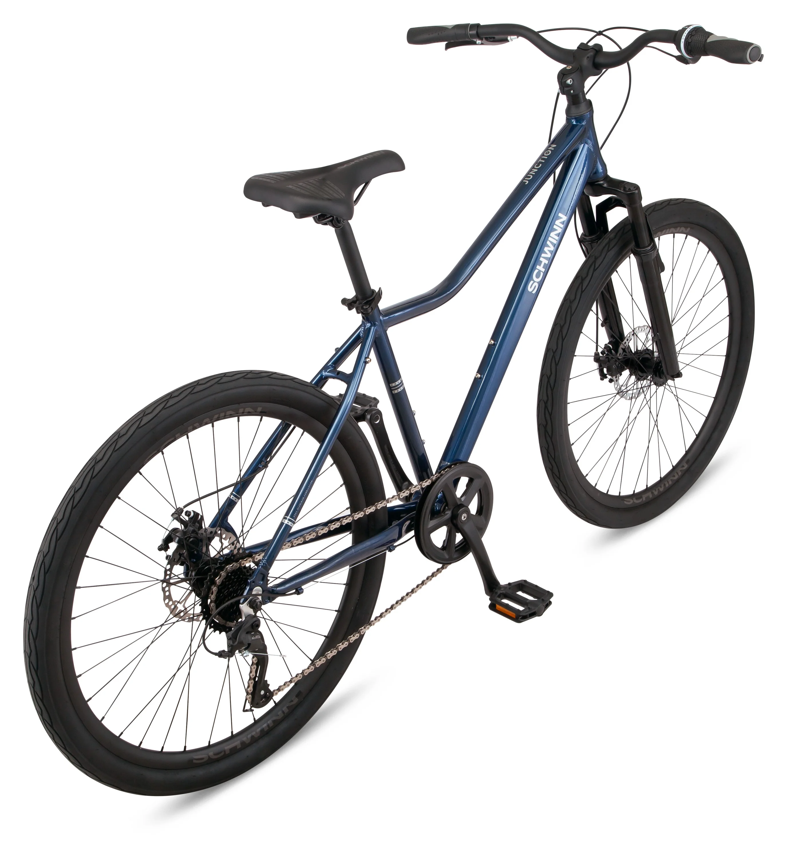 Schwinn Junction 27.5 inch Mens Hybrid Bike, 7 Speed Adult Bicycle, Navy