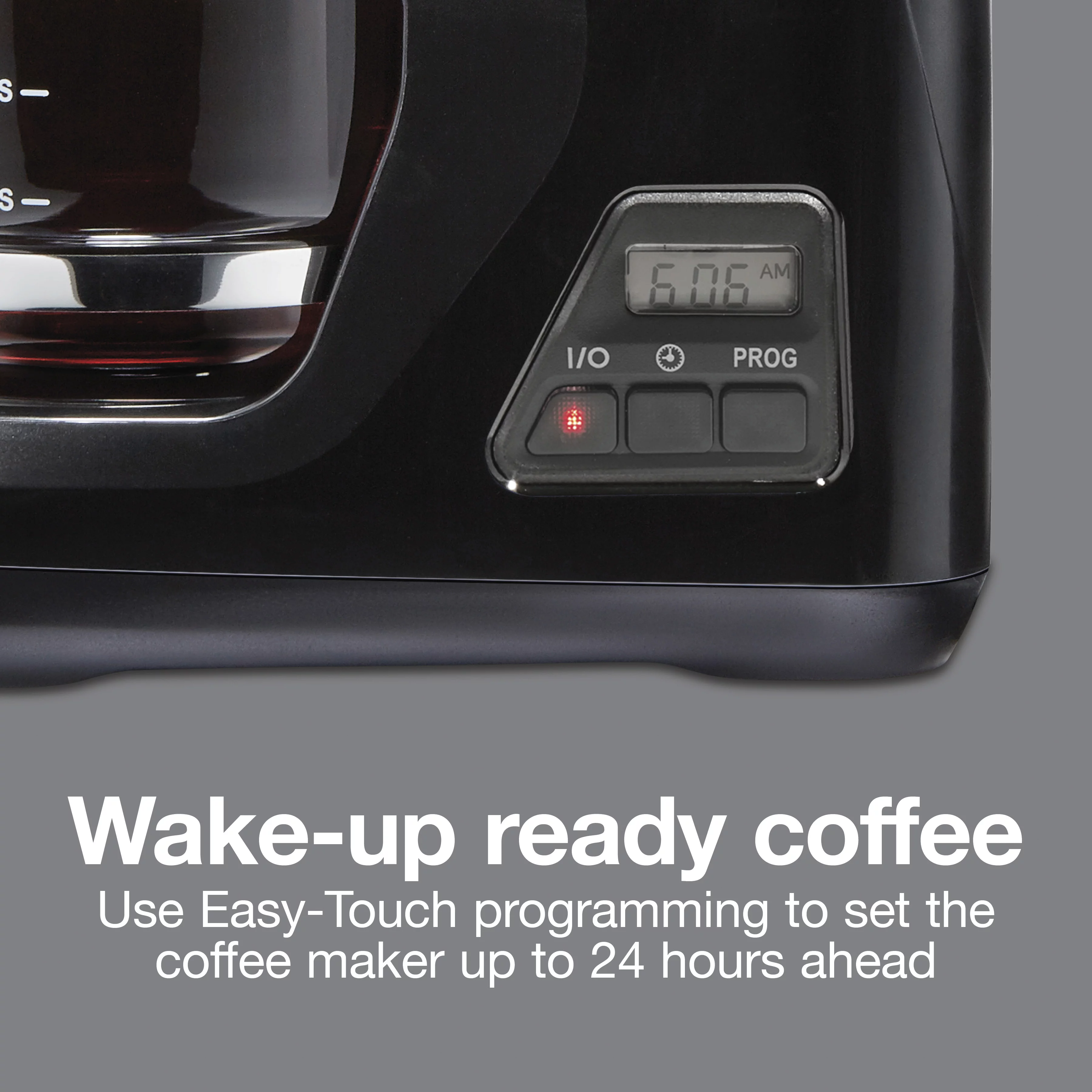 Proctor Silex Front Fill Compact 12 Cup Programmable Coffee Maker, Glass Carafe, Black, 43685PS