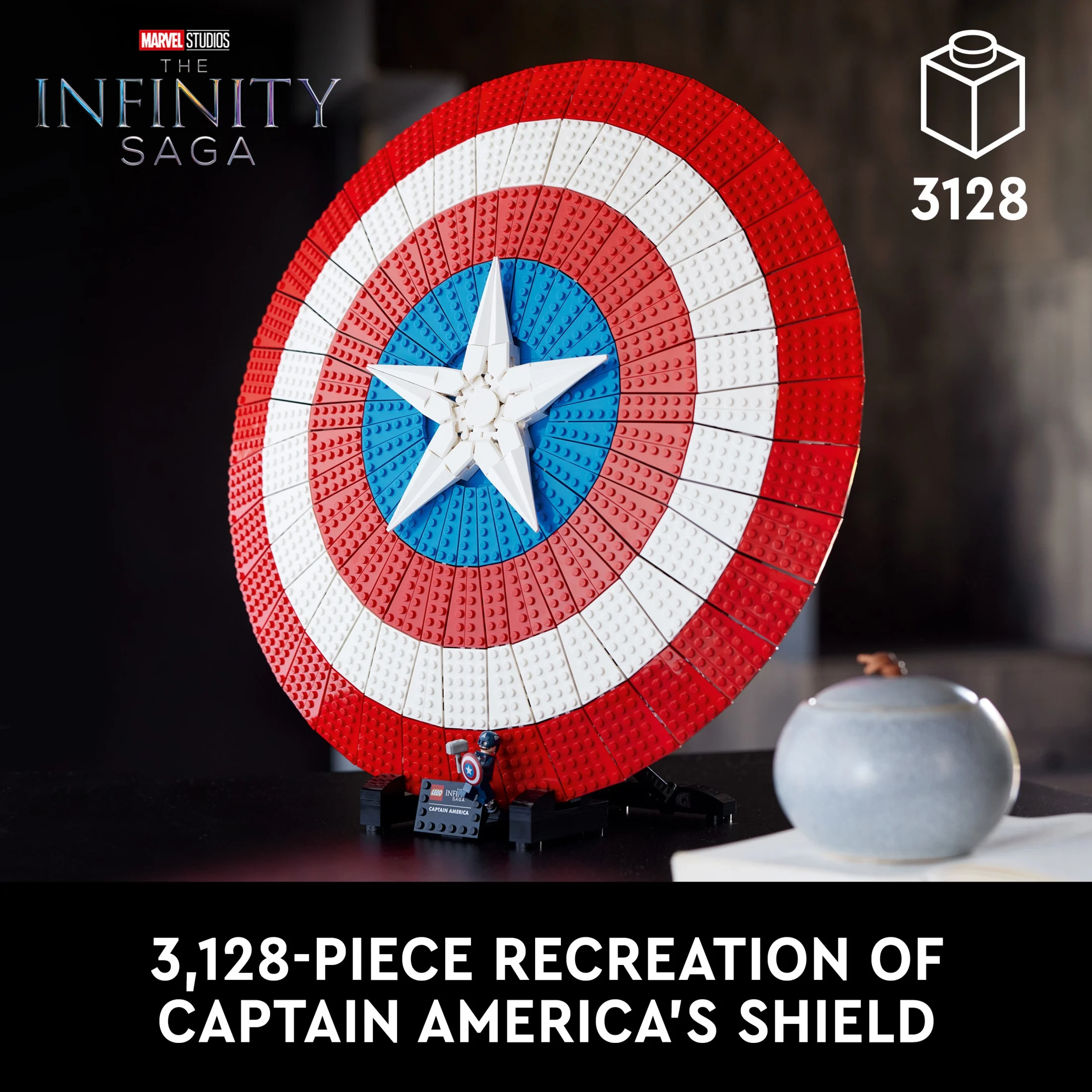 LEGO Marvel Captain America’s Shield 76262 Model Kit for Adults, Collectible Replica of Captain America’s Iconic Shield, this Disney Marvel Building Set for Adults Makes a Great Holiday Gift