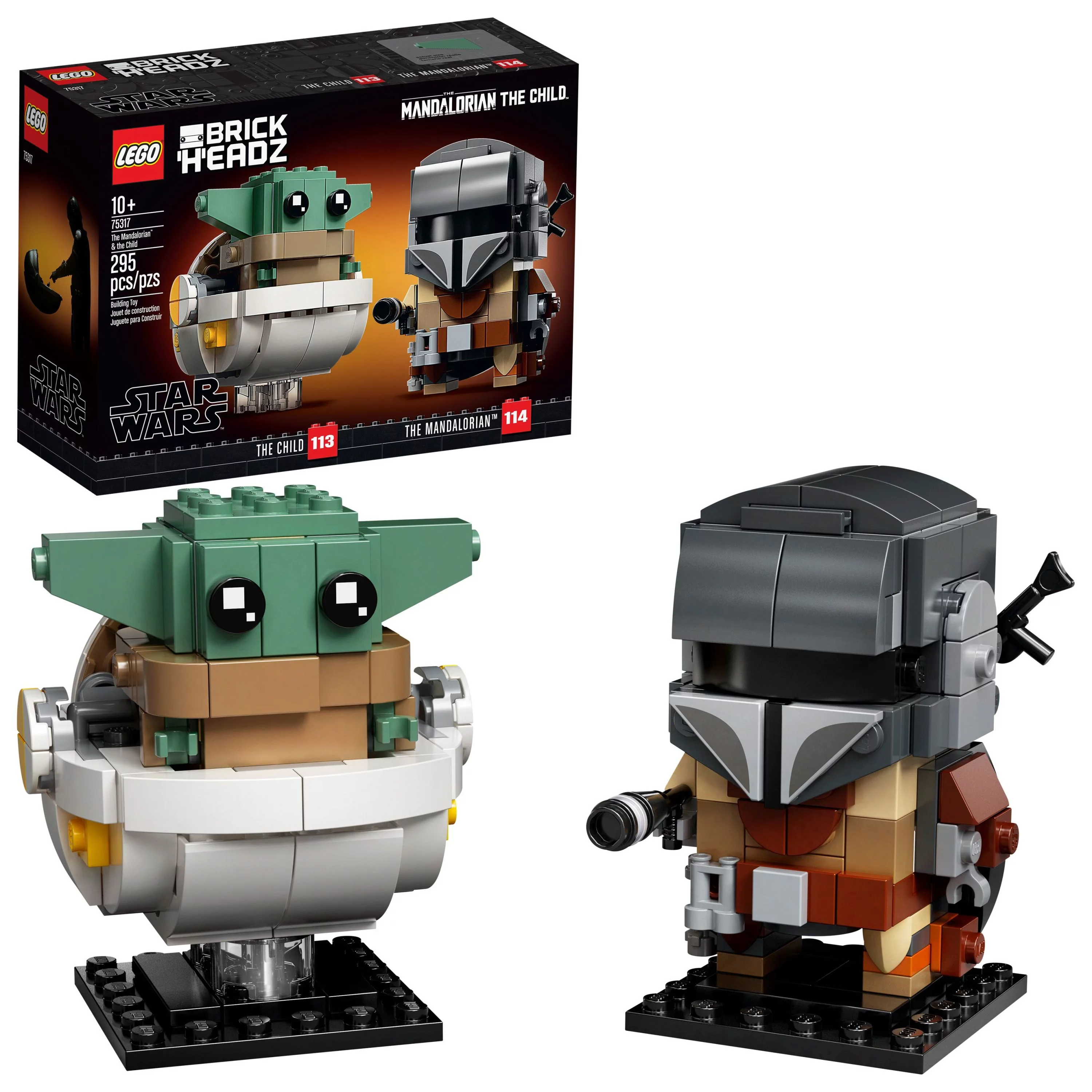 LEGO BrickHeadz Star Wars The Mandalorian & The Child 75317 ‘Baby Yoda’ Building Toy, Collectible Model Figures Set, Gift Idea