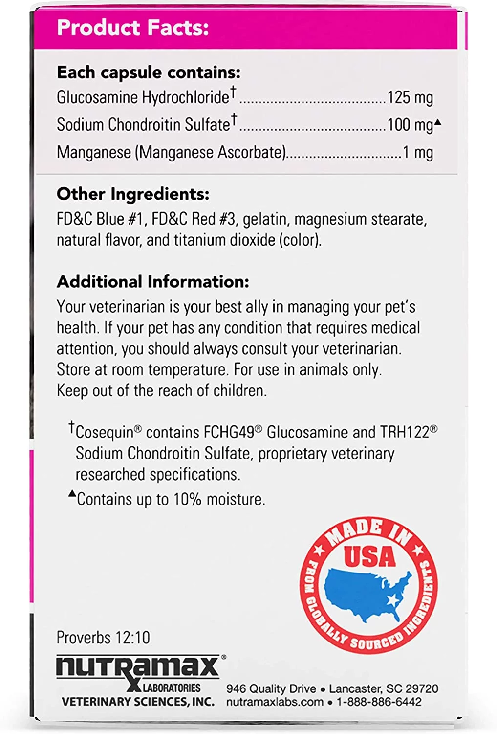 Nutramax Cosequin Joint Health Supplement for Cats, 30 Capsules