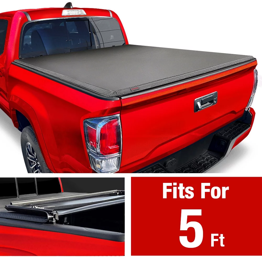 MaxMate Soft Tri-fold Truck Bed Tonneau Cover Compatible with 2016-2023 Toyota Tacoma | 5′ (60″) Bed | TCT371630