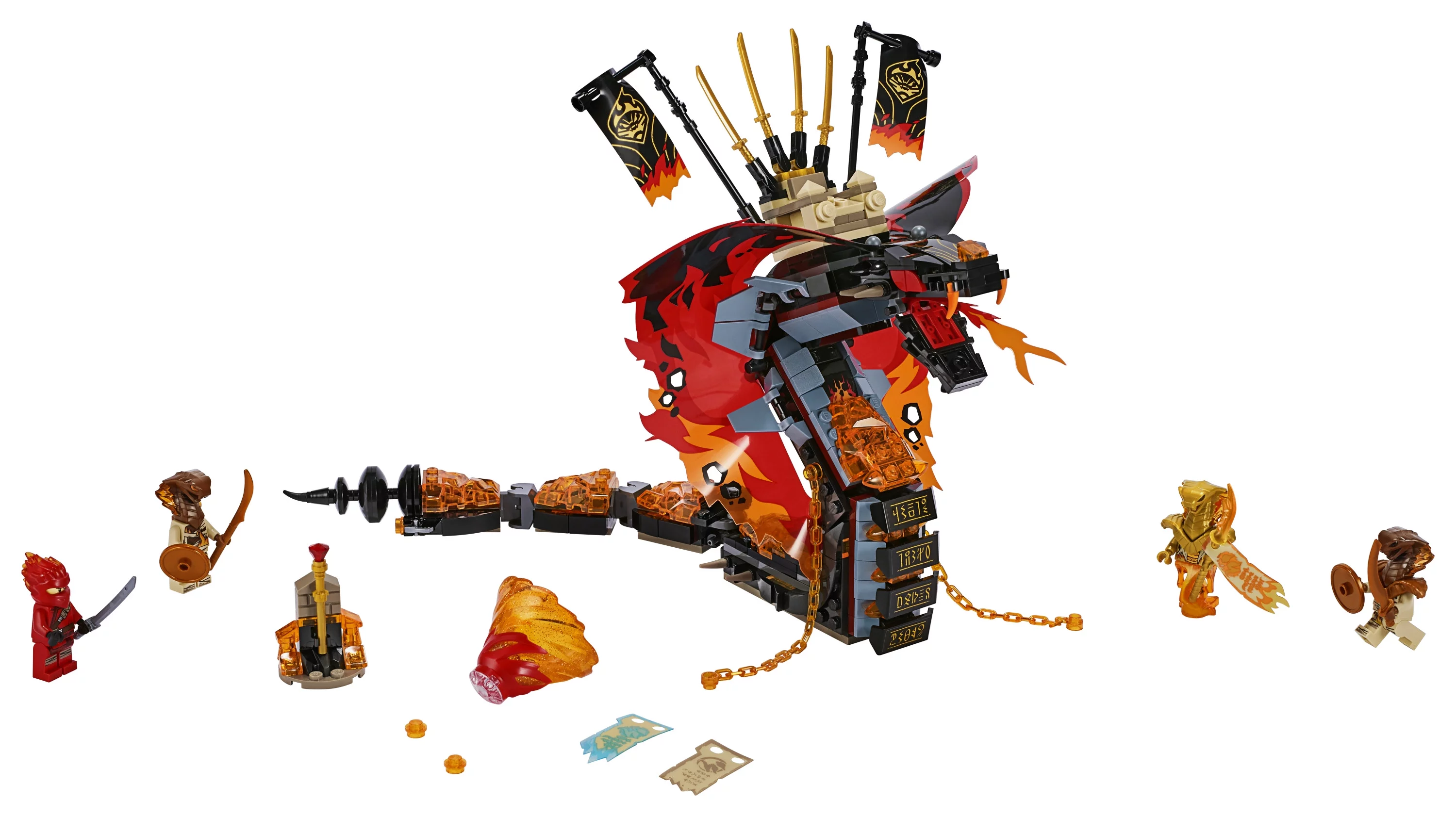 LEGO NINJAGO Fire Fang 70674 Snake Action Building Toy for Kids with Ninja Minifigures (463 pieces)