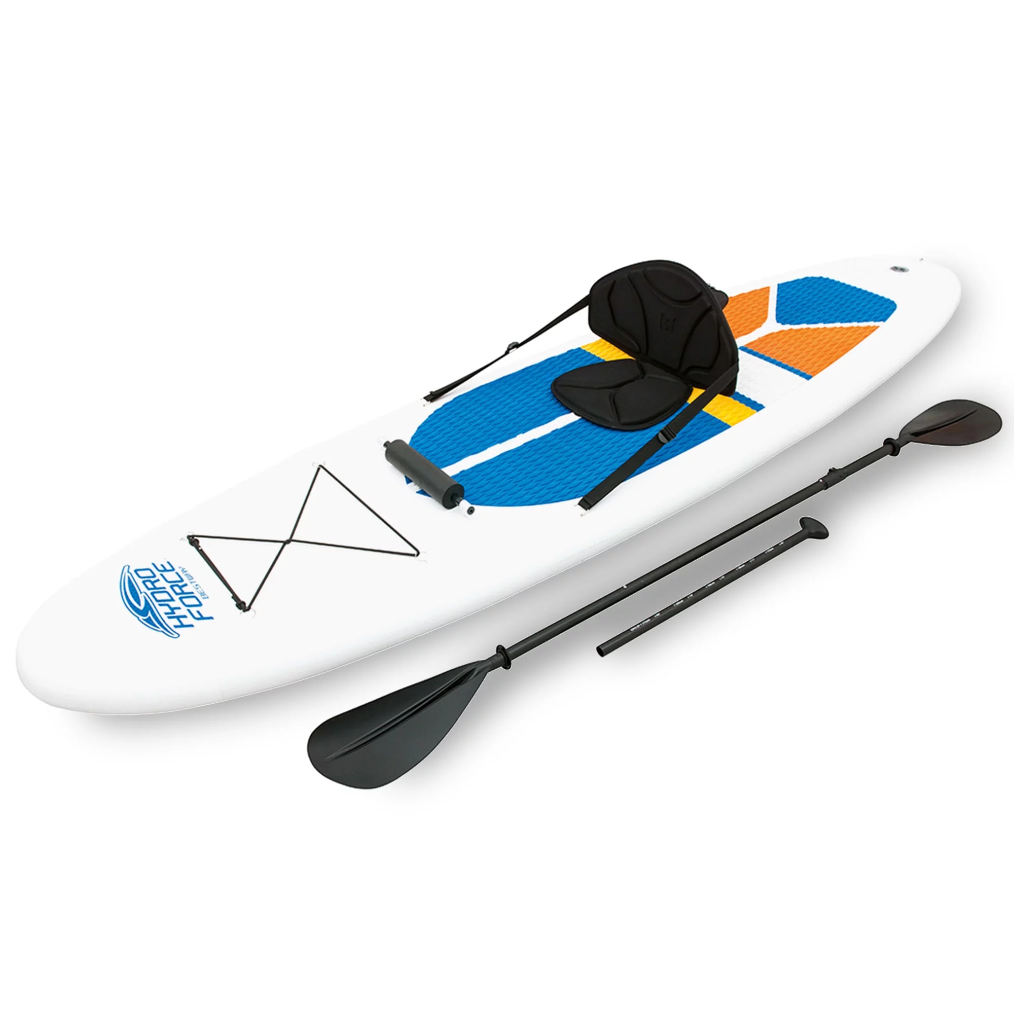 Bestway Hydro-Force White Cap 10′ Inflatable Stand Up Paddle Board Kayak Set with Aluminum Oar