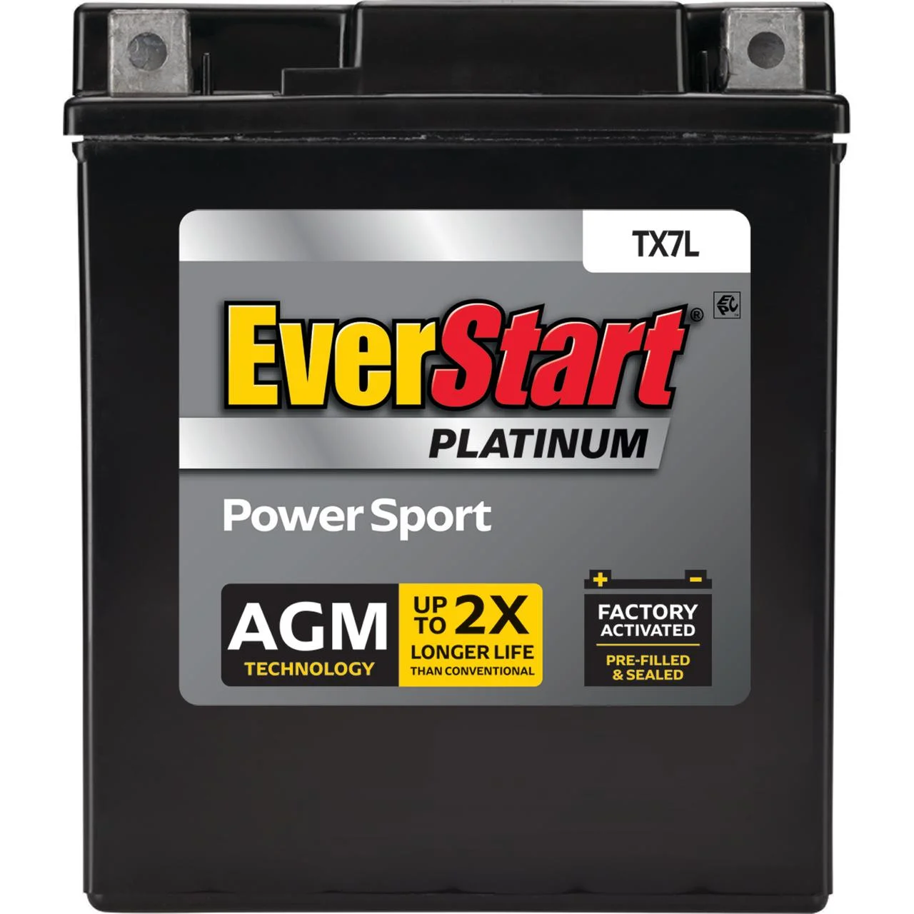 EverStart Premium AGM Power Sport Battery, Group Size TX7L 12 Volt, 85 CCA