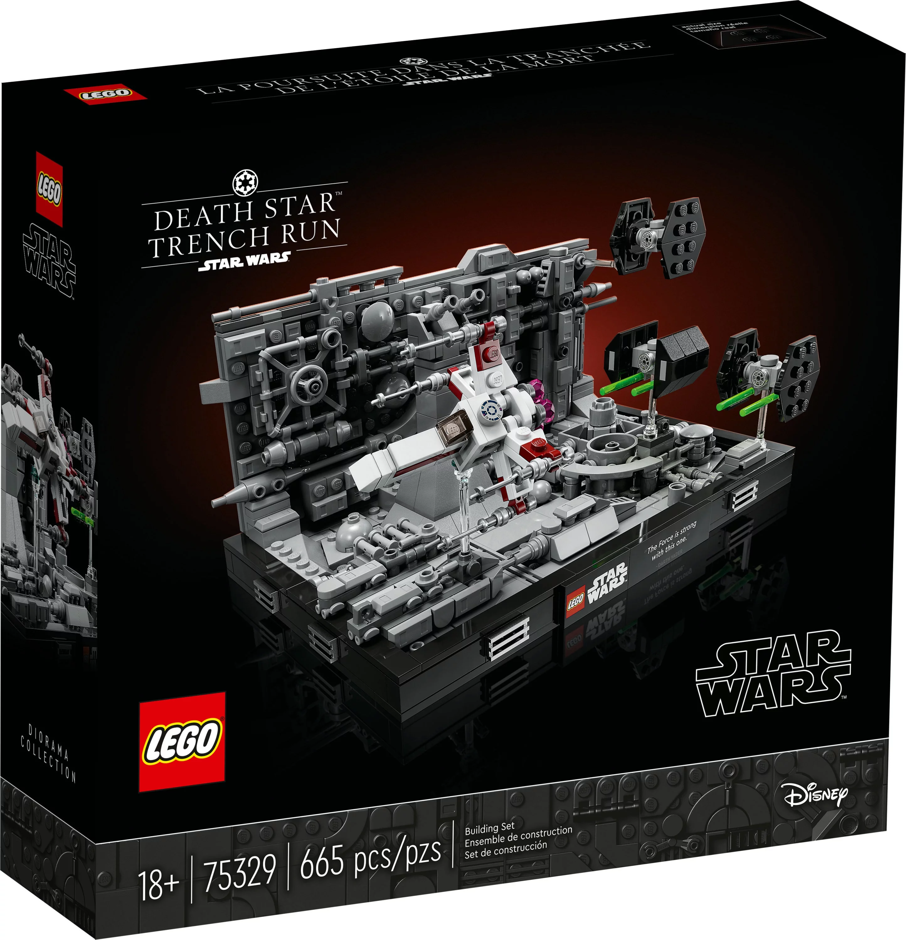 LEGO Star Wars Death Star Trench Run Diorama 75329 Set for Adults, Room D??cor Memorabilia Gift with Darth Vader’s TIE Advanced fighter