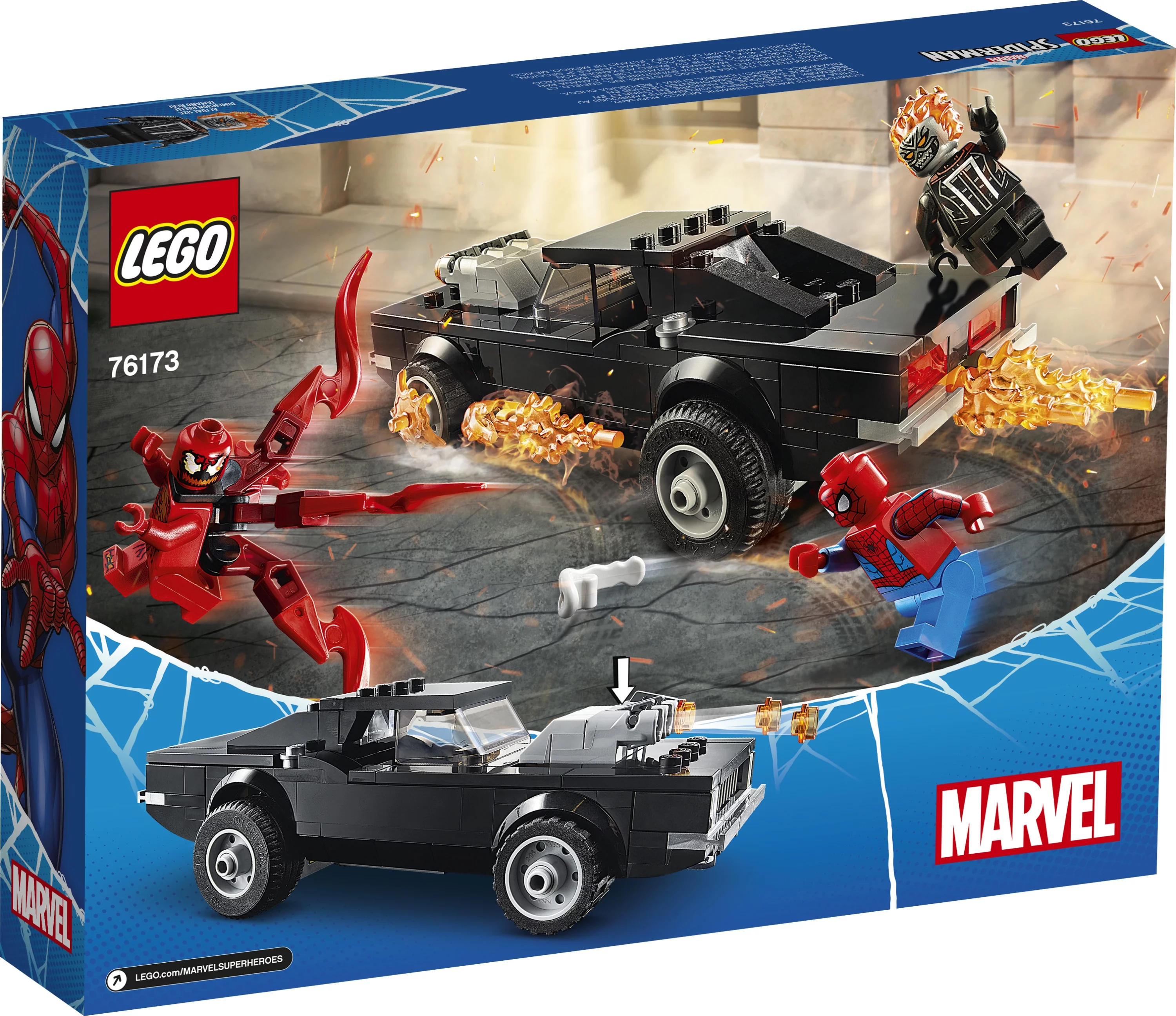 LEGO Marvel Spider-Man: Spider-Man and Ghost Rider vs. Carnage 76173 Collectible Building Toy (212 Pieces)