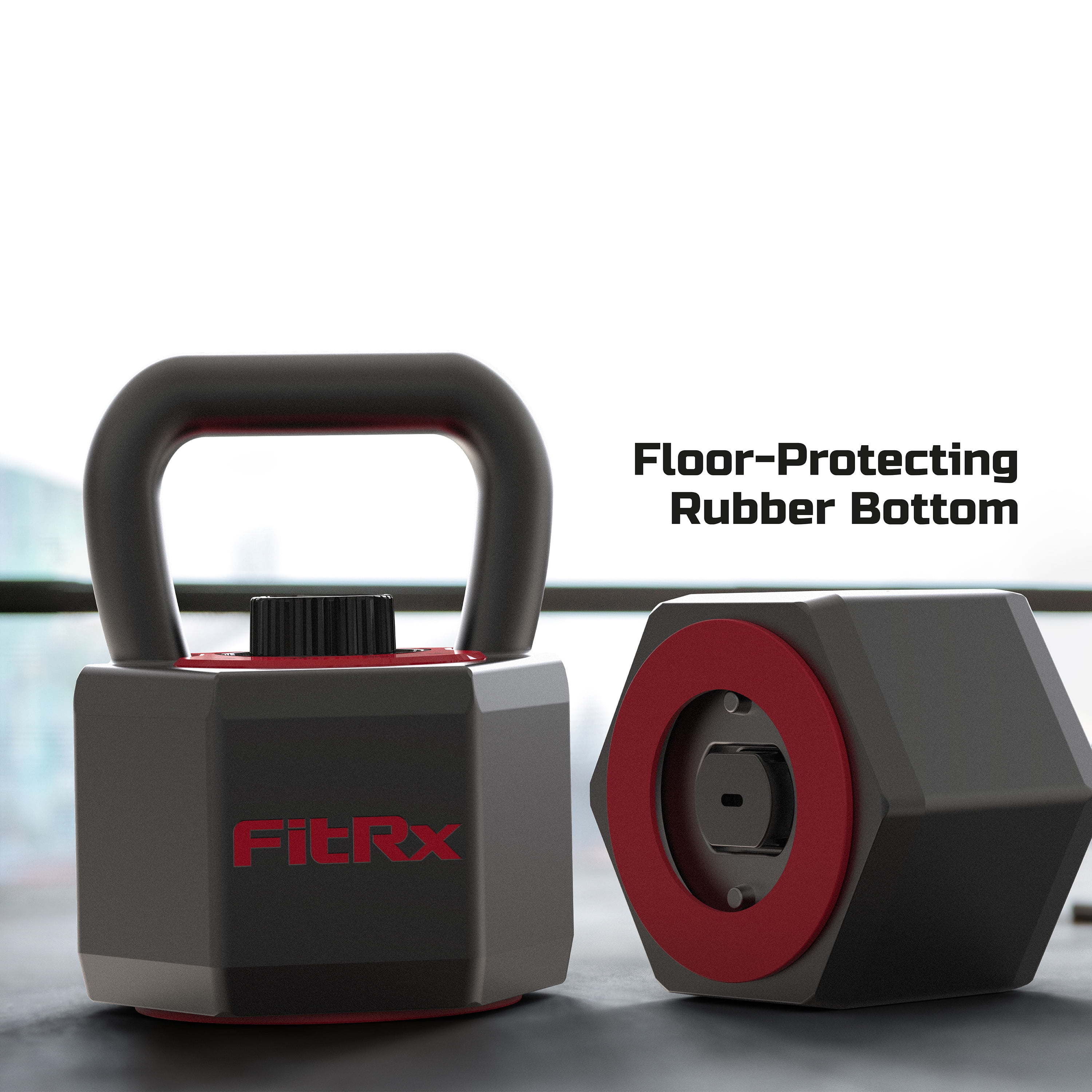 FitRx SmartStack Adjustable Kettlebell, Quick-Select Weights 25-40 lbs.