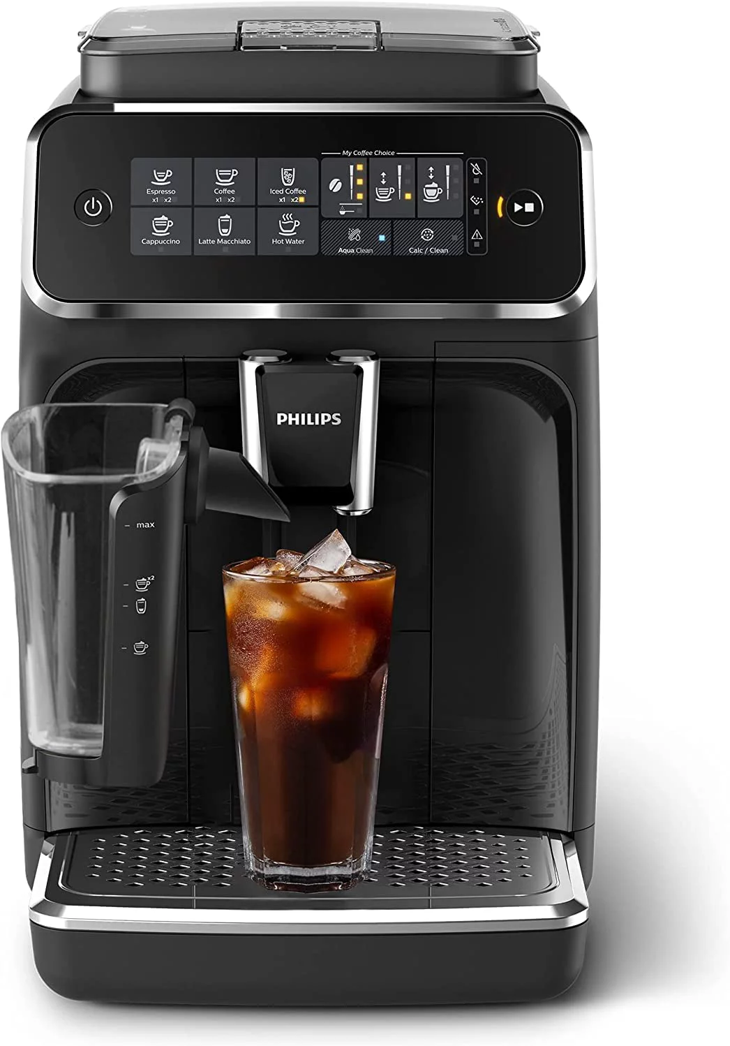 PHILIPS 3200 Series Fully Automatic Espresso Machine w/ LatteGo & Iced Coffee, Black (EP3241/74)