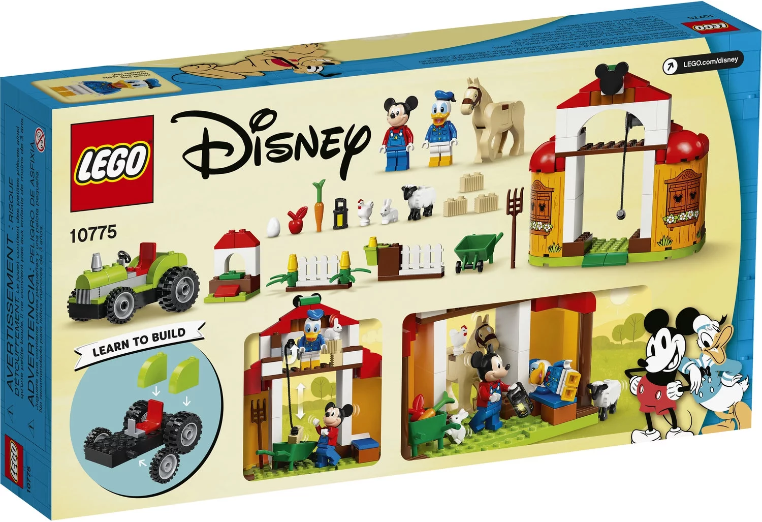 LEGO Disney Mickey and Friends Mickey Mouse & Donald Duck’s Farm 10775 Building Toy (118 Pieces)