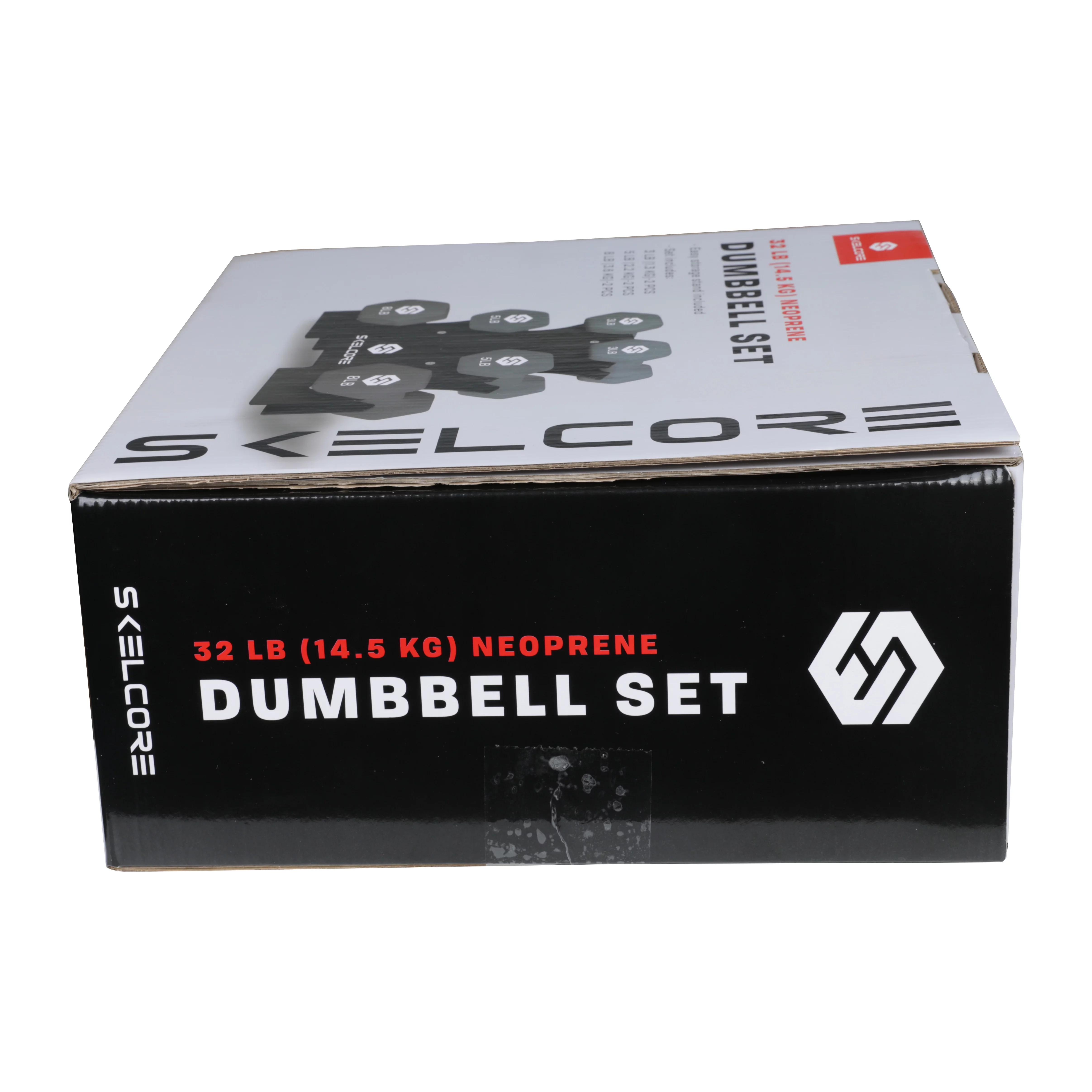 Skelcore Neoprene Dumbbell Set W/ Rack, Anti-roll Hex Weights (3lbs, 5lbs, 8lbs)