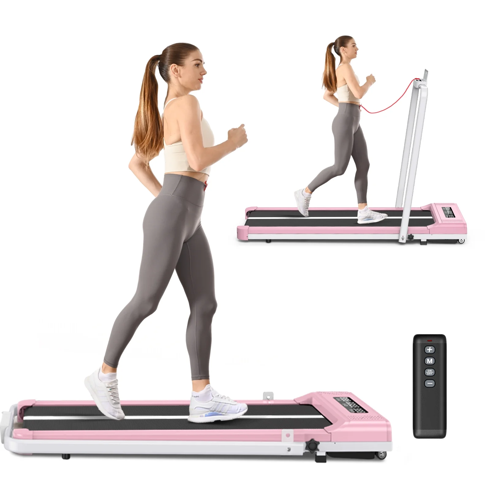 Home Fitness Code Foldable Treadmill with Bluetooth Speaker, 2.5HP Under Desk Treadmills for Home