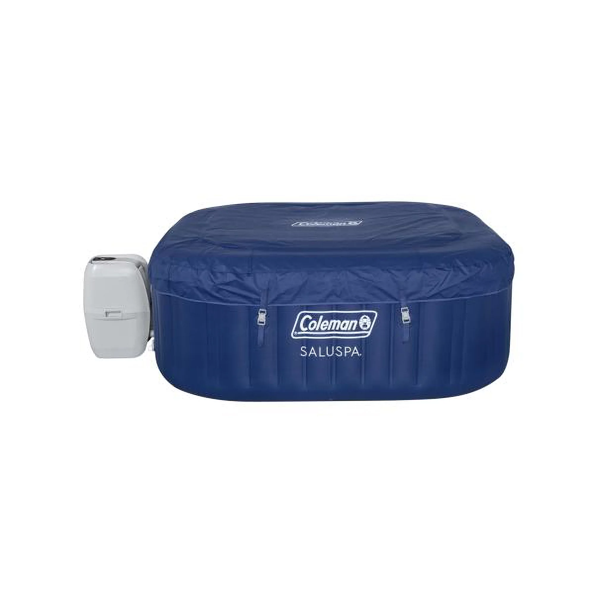 Coleman Atlantis SaluSpa 140 AirJet Square 4-6 Person Inflatable Hot Tub Spa with Cover, Blue