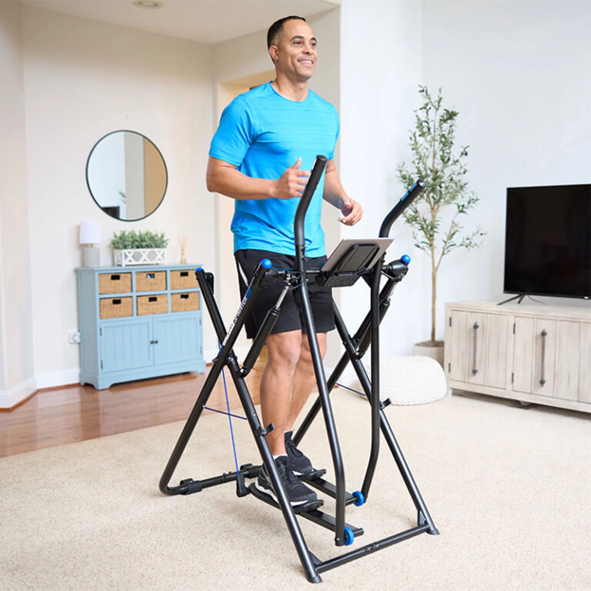 Gazelle Sprinter Low Impact Exercise Machine w/ Grip Pulse Fitness Tracker