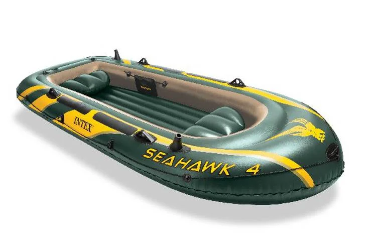 Intex Seahawk 4 Inflatable 4 Person Boat Raft Set with Oars & Air Pump (5 Pack)