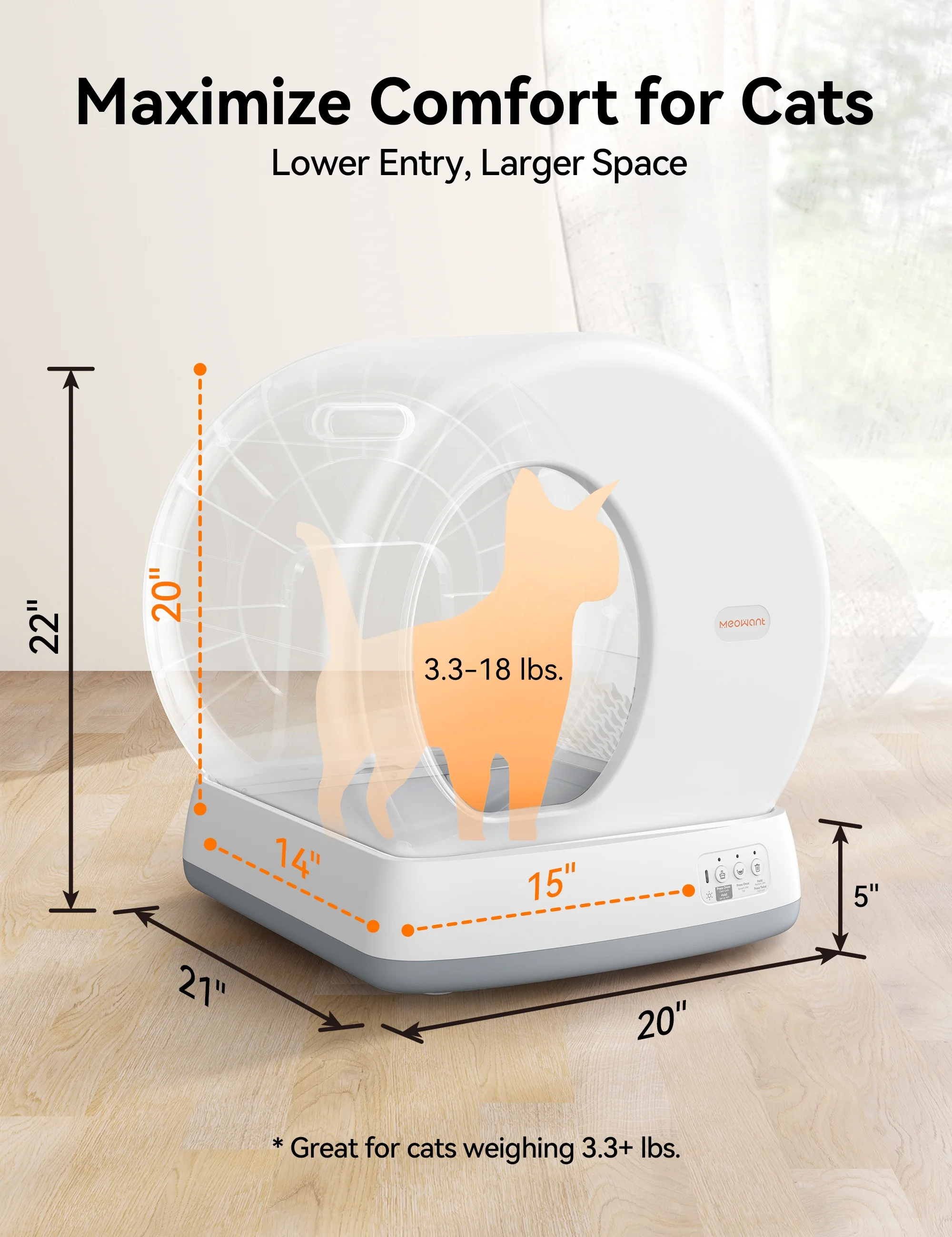 Osoeri Smart Automatic Self-Cleaning Cat Litter Box, APP Control/Integrated Safety Protection, White