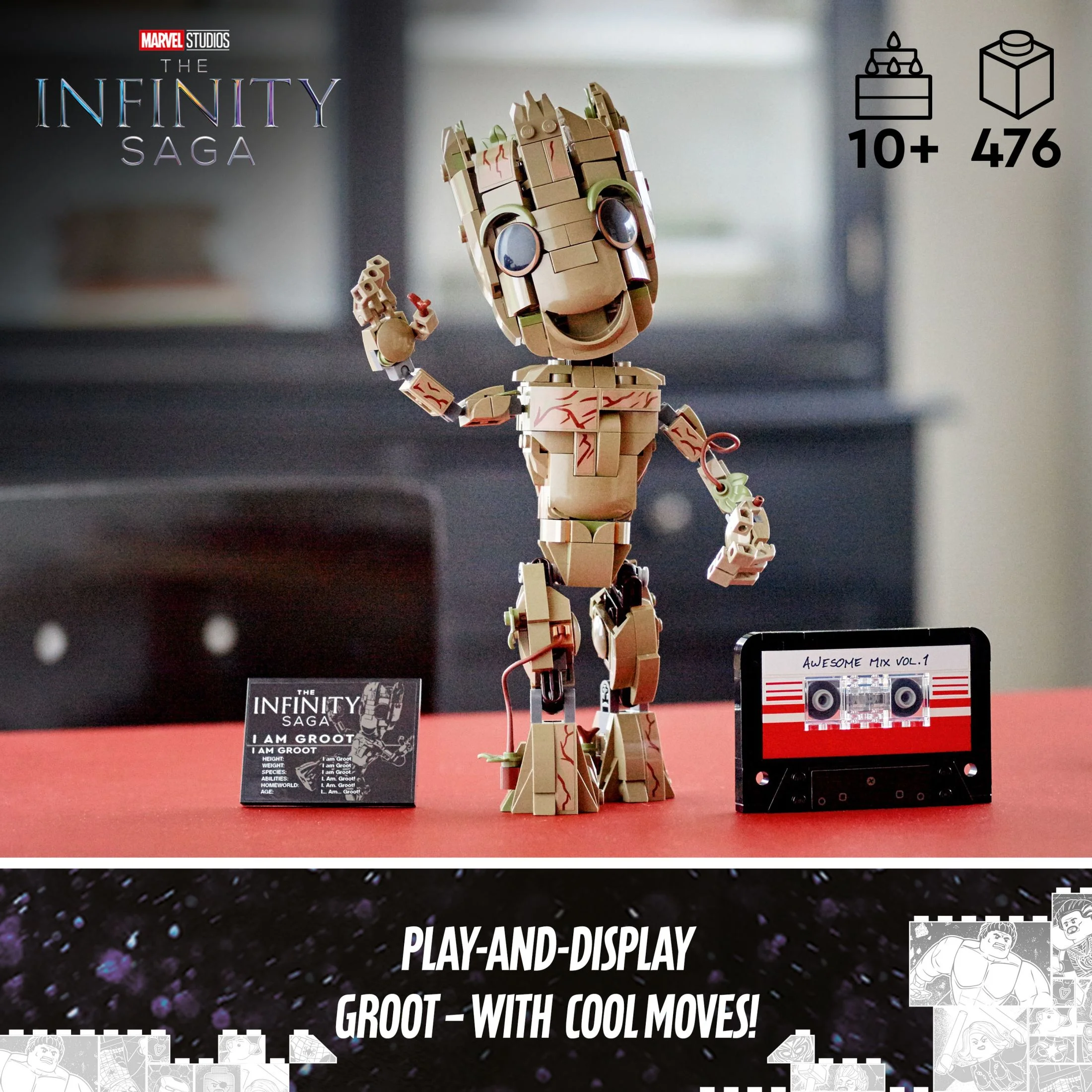 LEGO Marvel I am Groot Buildable Toy, 76217 Guardians of the Galaxy 2 Set, Collectable Baby Groot Model Figure, Gift Idea