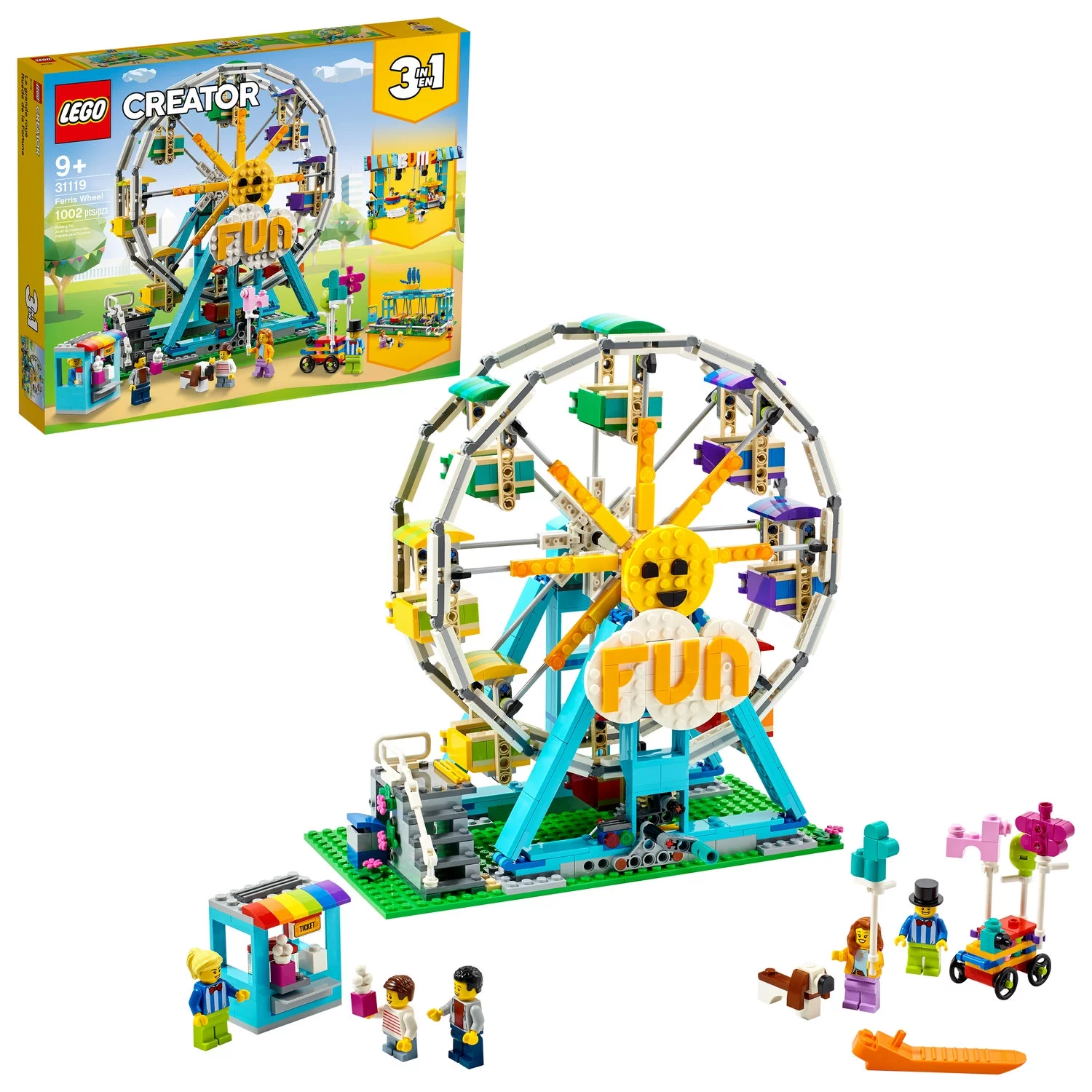 LEGO Creator 3in1 Ferris Wheel 31119 Building Toy with 5 Minifigures (1,002 Pieces)