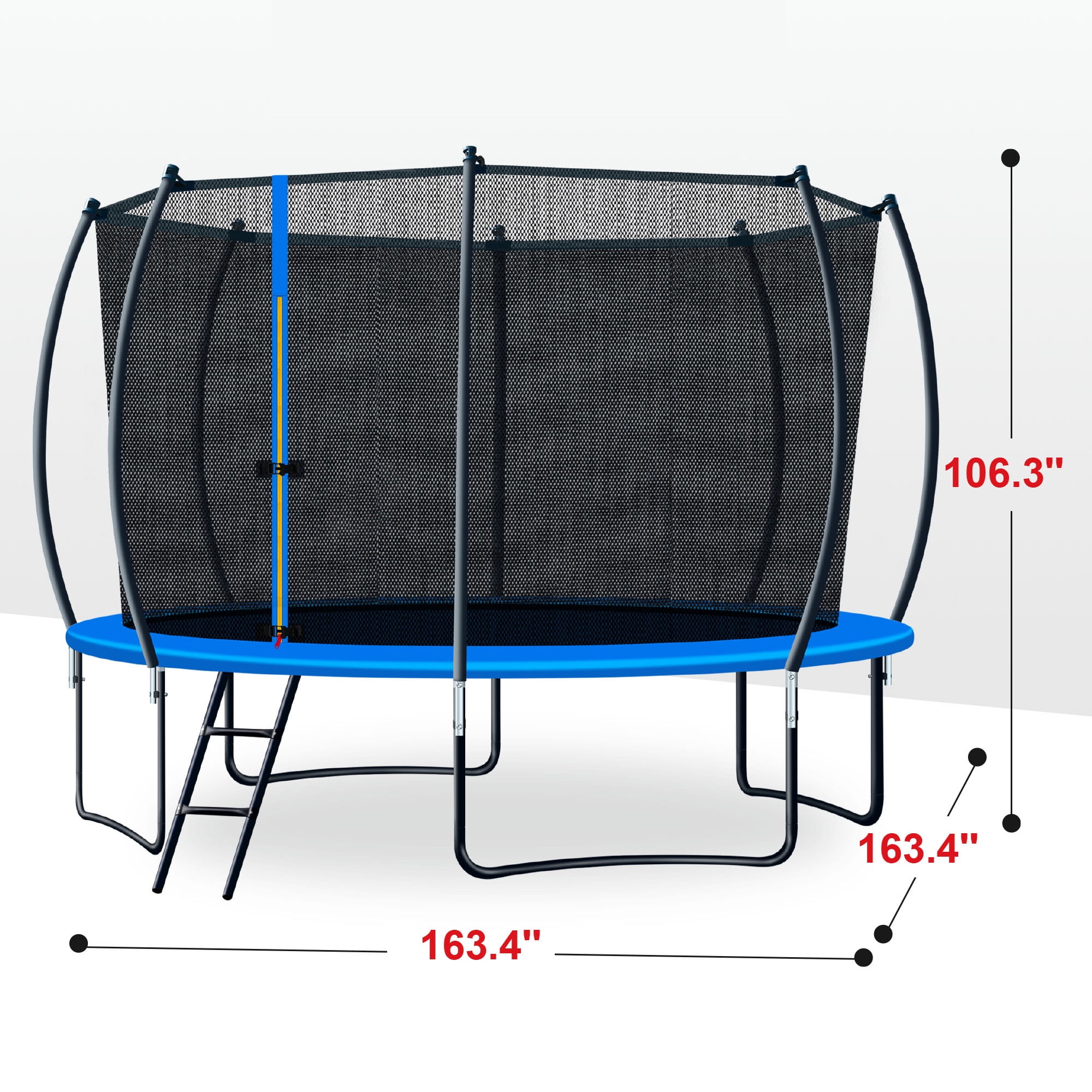 Soges 1400LBS 14FT Trampoline for Kids and Adults,Trampoline with Enclosure,Recreational Trampoline with Ladder, Outdoor Heavy Duty Trampoline ASTM Approved Round Trampoline Capacity for 6-7 Kids