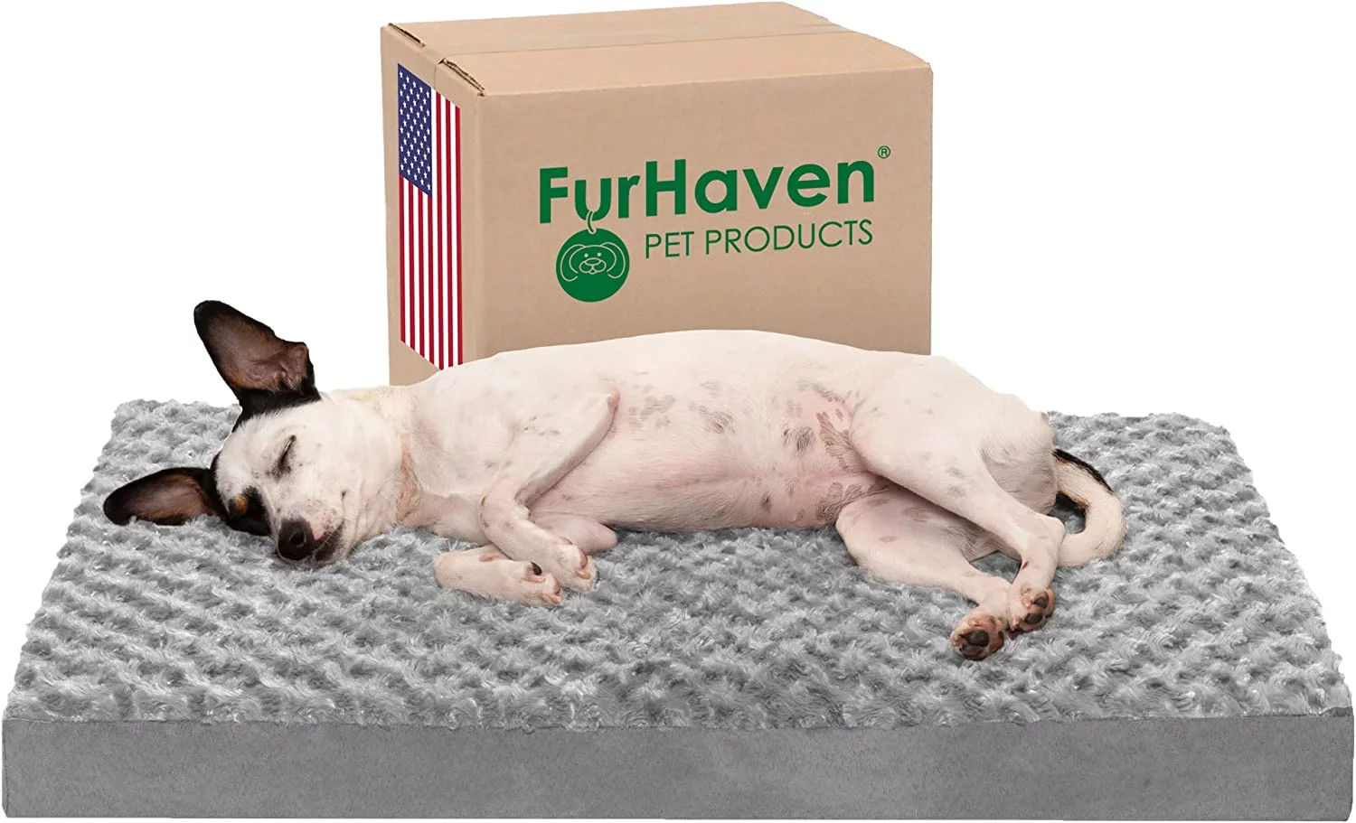 FurHaven Pet Products Ultra Plush Orthopedic Deluxe Mattress Pet Bed for Dogs & Cats – Gray, Medium