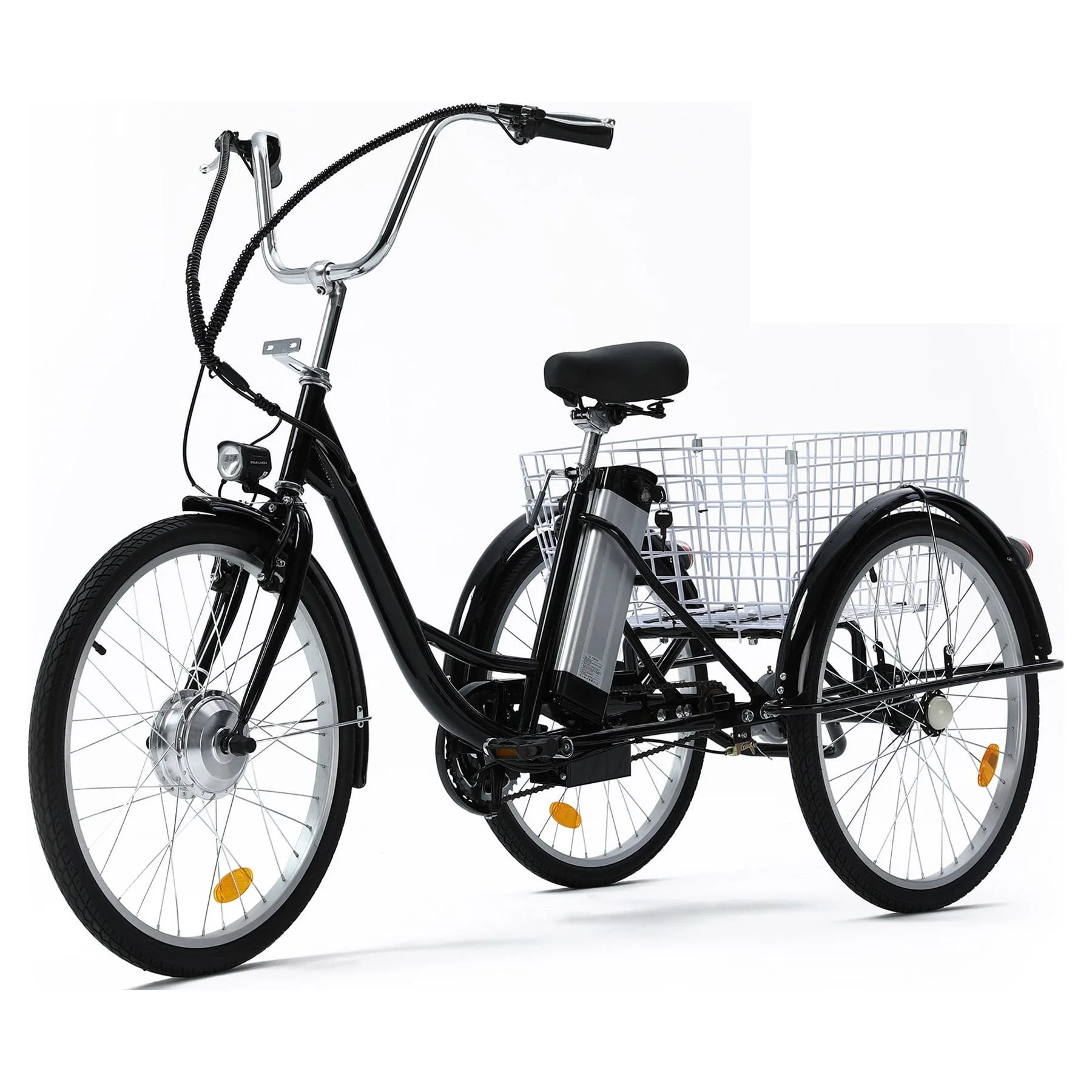 VIRIBUS 26 Inch Electric Trike Bike for Adults 36V 3 Wheel Electric Bicycle for Women Men,White