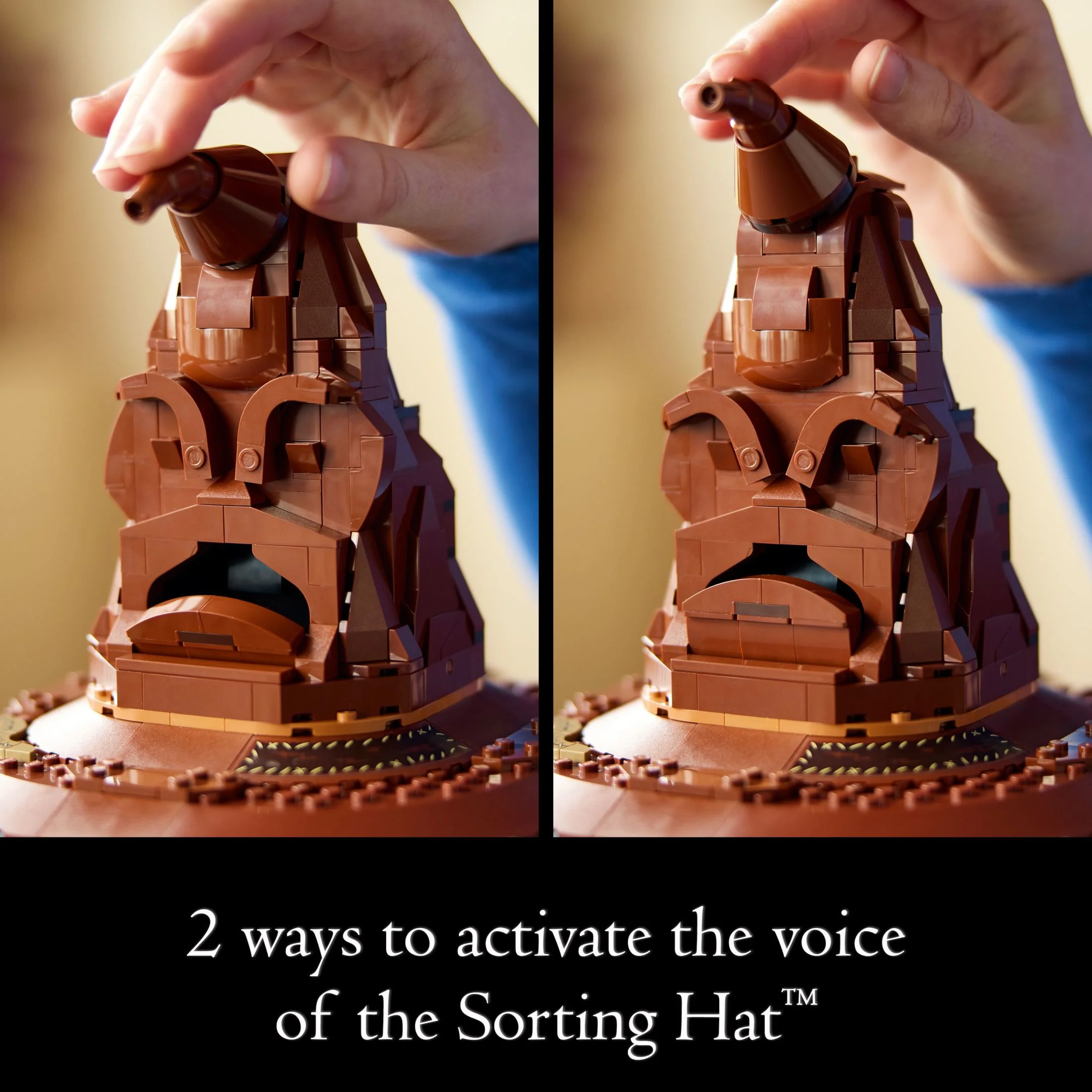 LEGO Harry Potter Talking Sorting Hat, Harry Potter Hogwarts Hat with 31 Randomized Sounds, Movie Themed Build and Display Model for Adults, Fun Harry Potter Gift Idea for a Mom, Dad or Any Fan, 76429