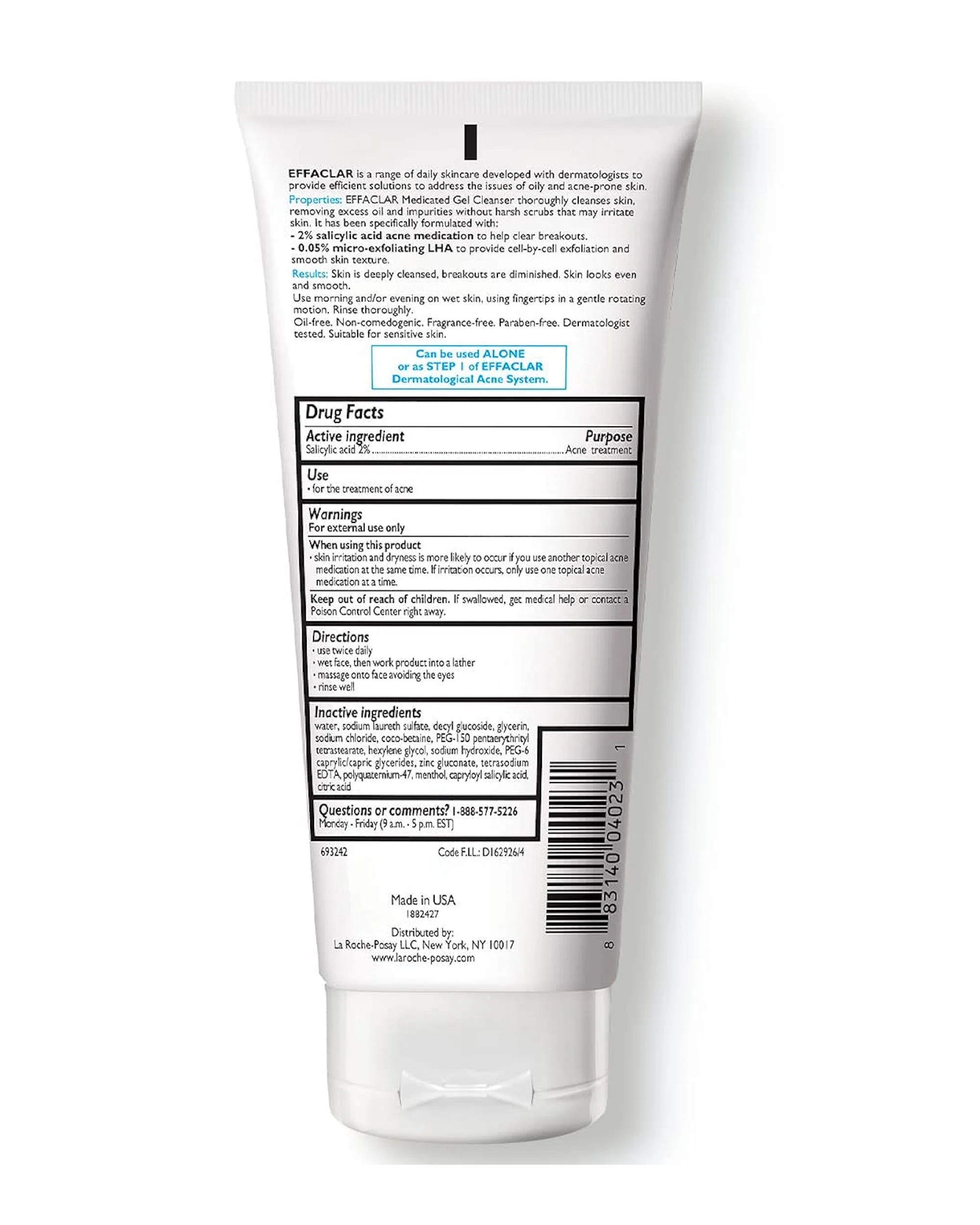 La Roche-Posay Effaclar Medicated Acne Gel Cleanser 6.76 fl. oz. (200ml)