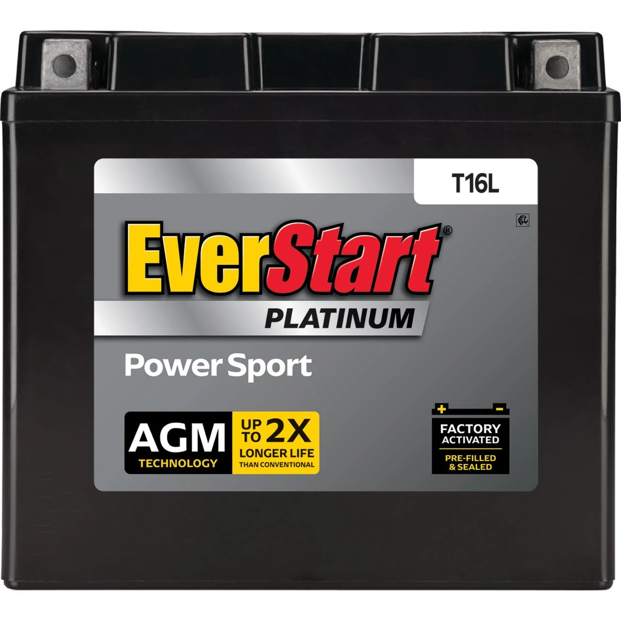 EverStart Premium AGM Power Sport Battery, Group Size T16L 12 Volt, 260 CCA