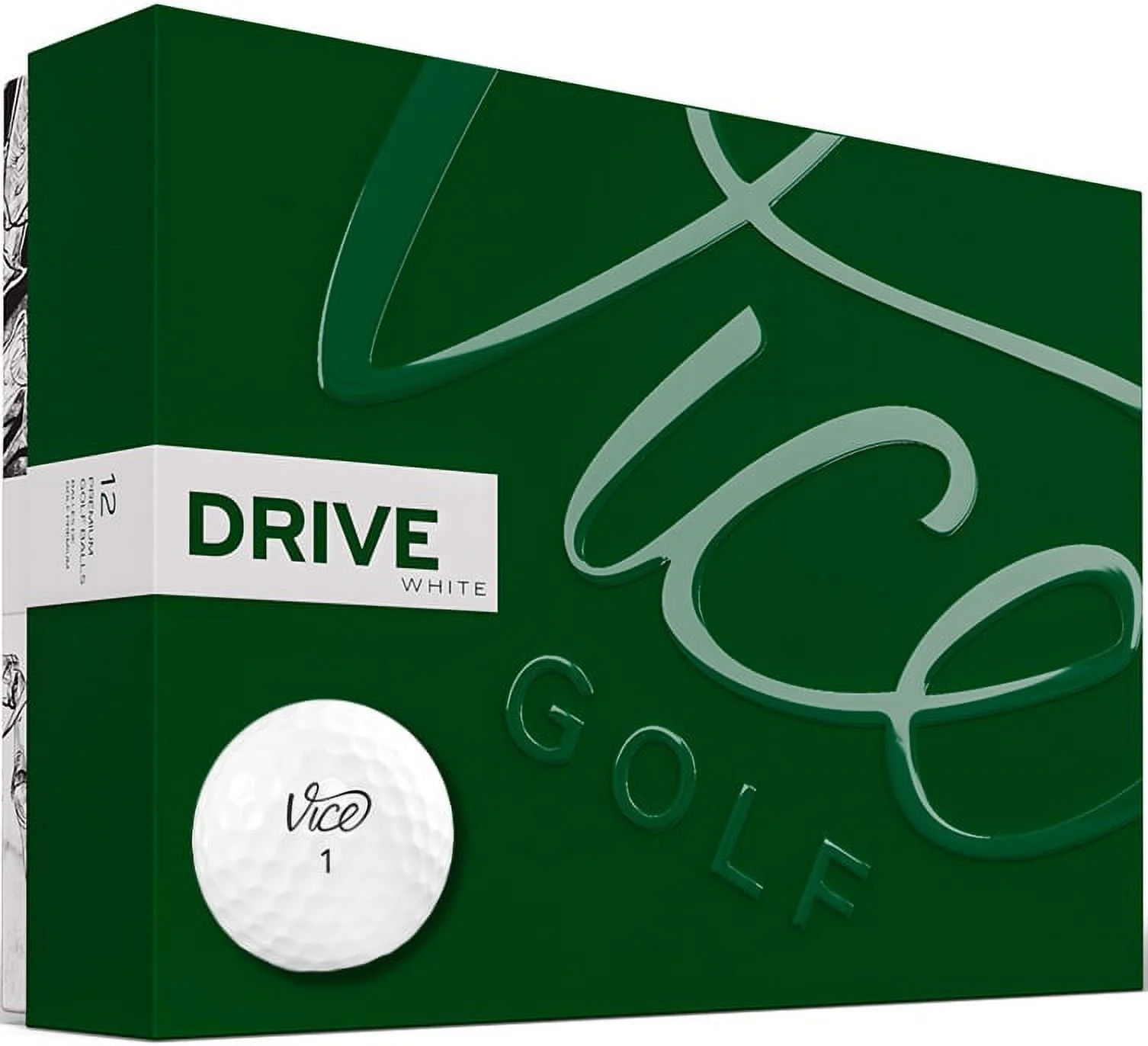 Vice Golf Drive White Golf Ball – 1 Dozen