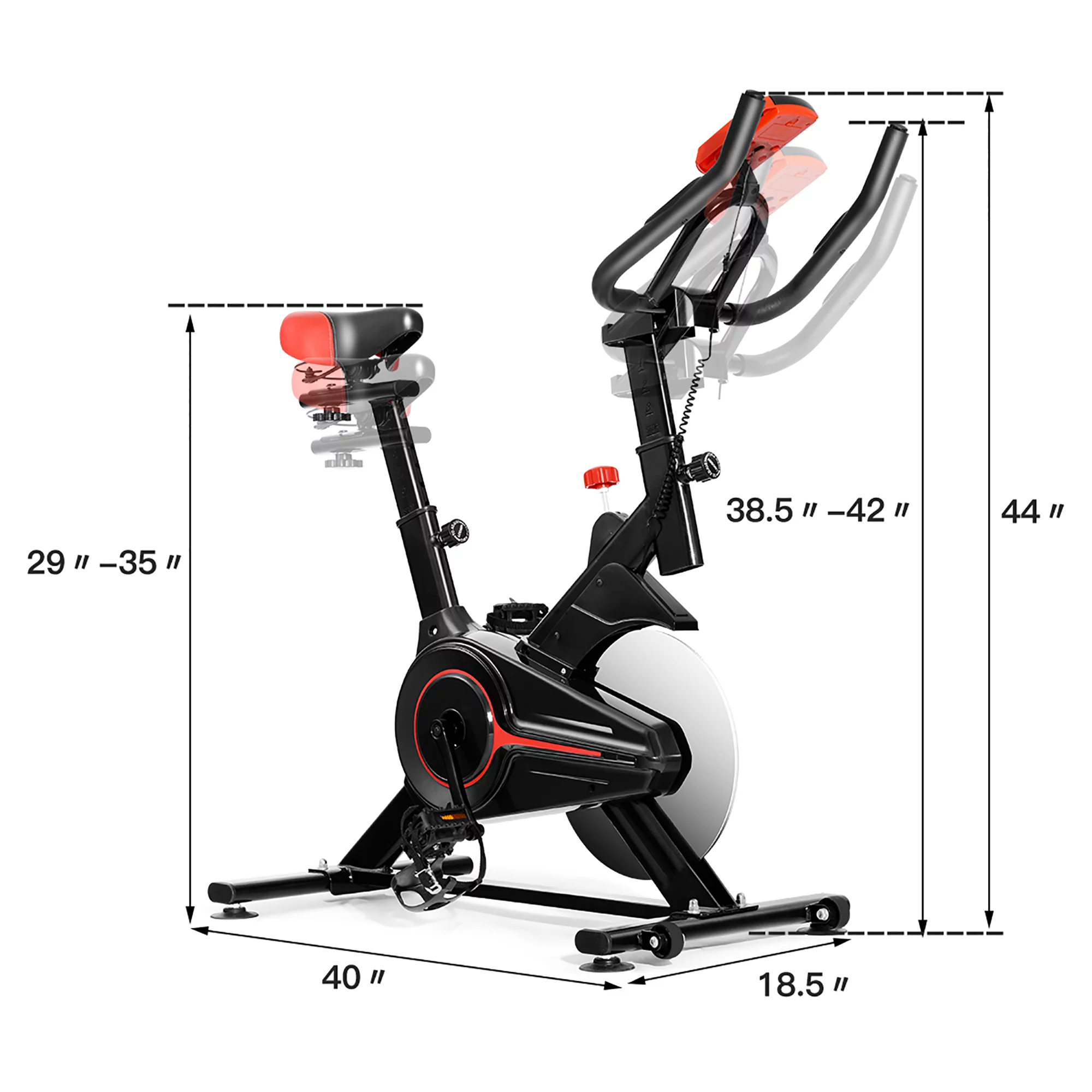 Indoor Exercise Bike Fitness Cardio W/4-way Adjustable Seat