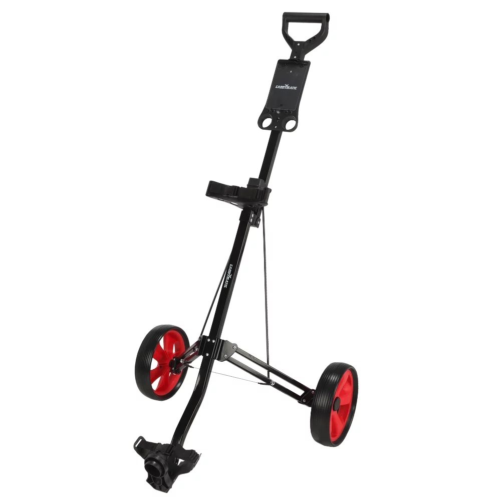 Caddymatic Golf Lite Trac 2 Wheel Folding Golf Cart Black/Red