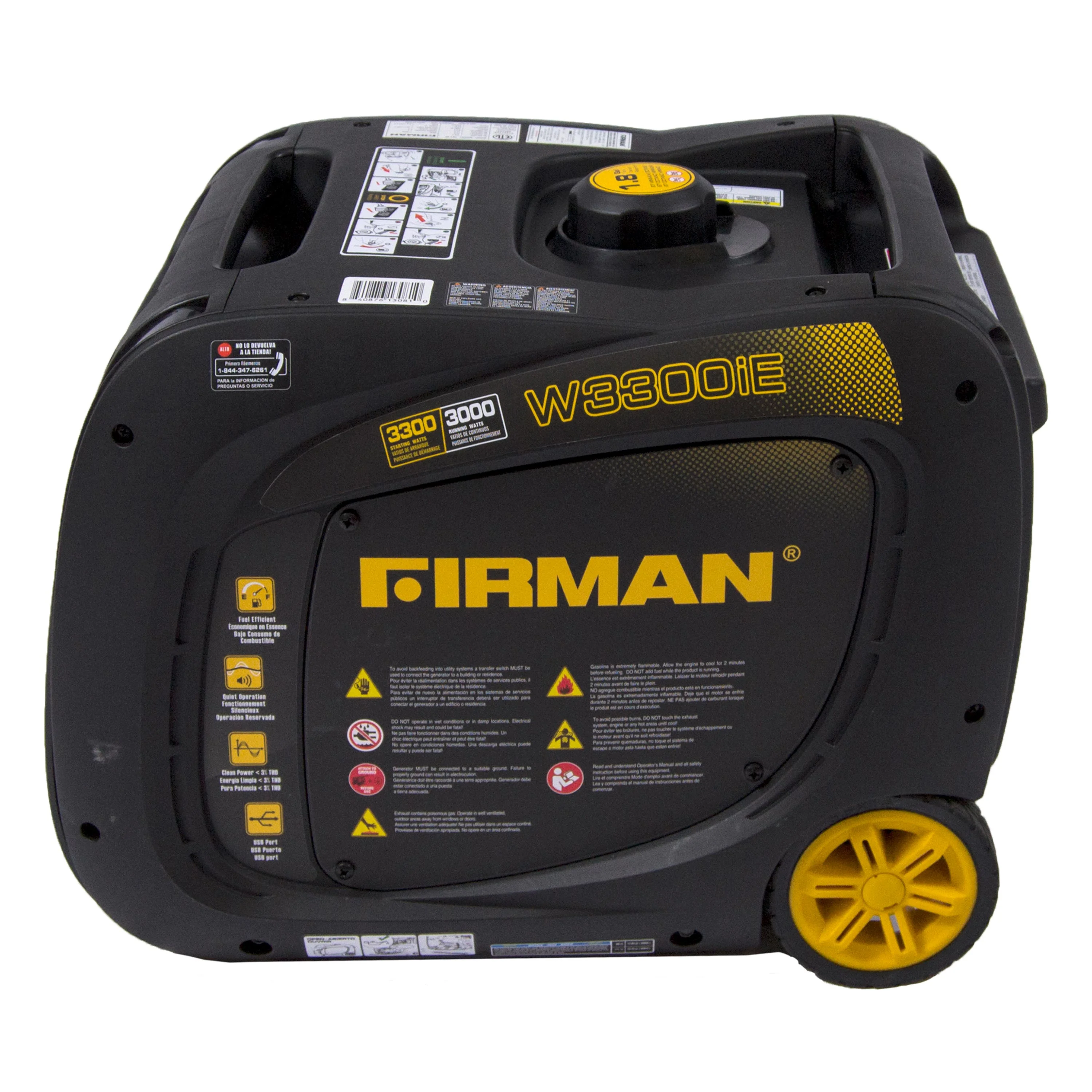 Firman W03081 3300/3000 Watt Gas Recoil Start RV Ready Inverter Generator