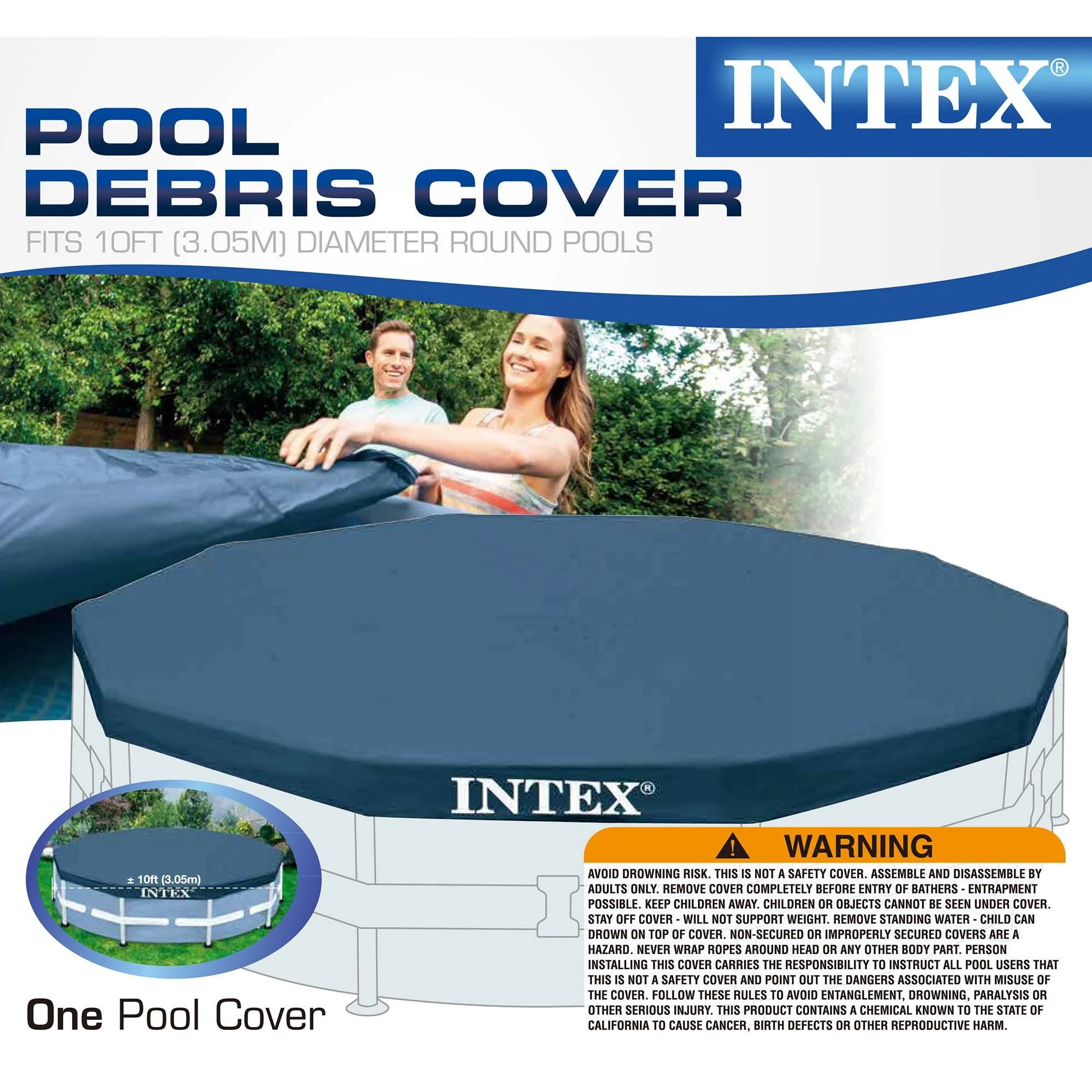 Intex Metal Frame 10′ x 30″ Outdoor Swimming Pool with Filter Pump & Cover Metal frame pools Round